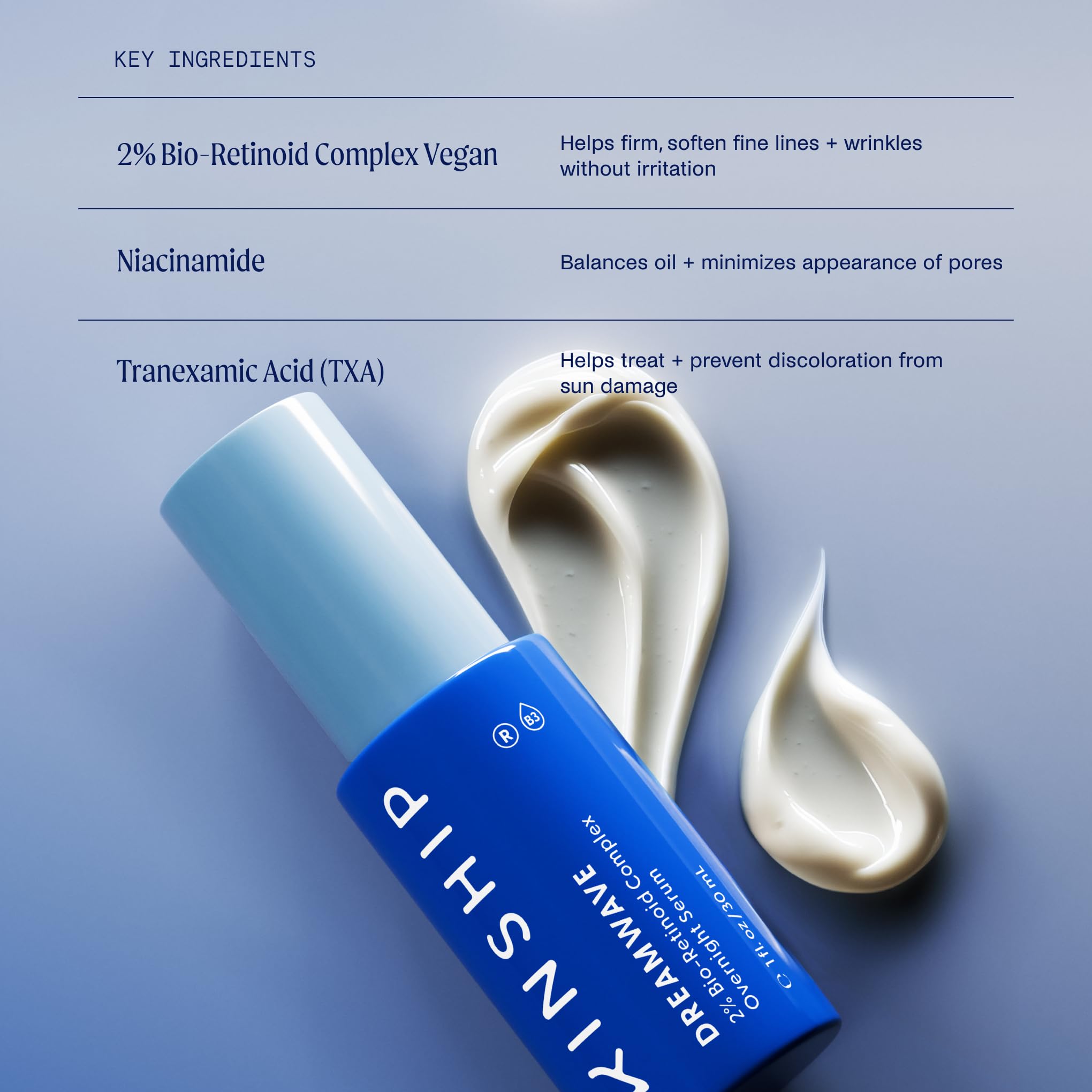 Kinship Dreamwave Overnight Retinoid Renewal Serum with Brightwave Vitamin C Eye Cream & Peptide Face Serum - Vegan Anti-Aging Skincare Set for Wrinkles, Dark Circles & Skin Renewal | Nighttime Skincare Routine, Perfect for Dry & Mature Skin