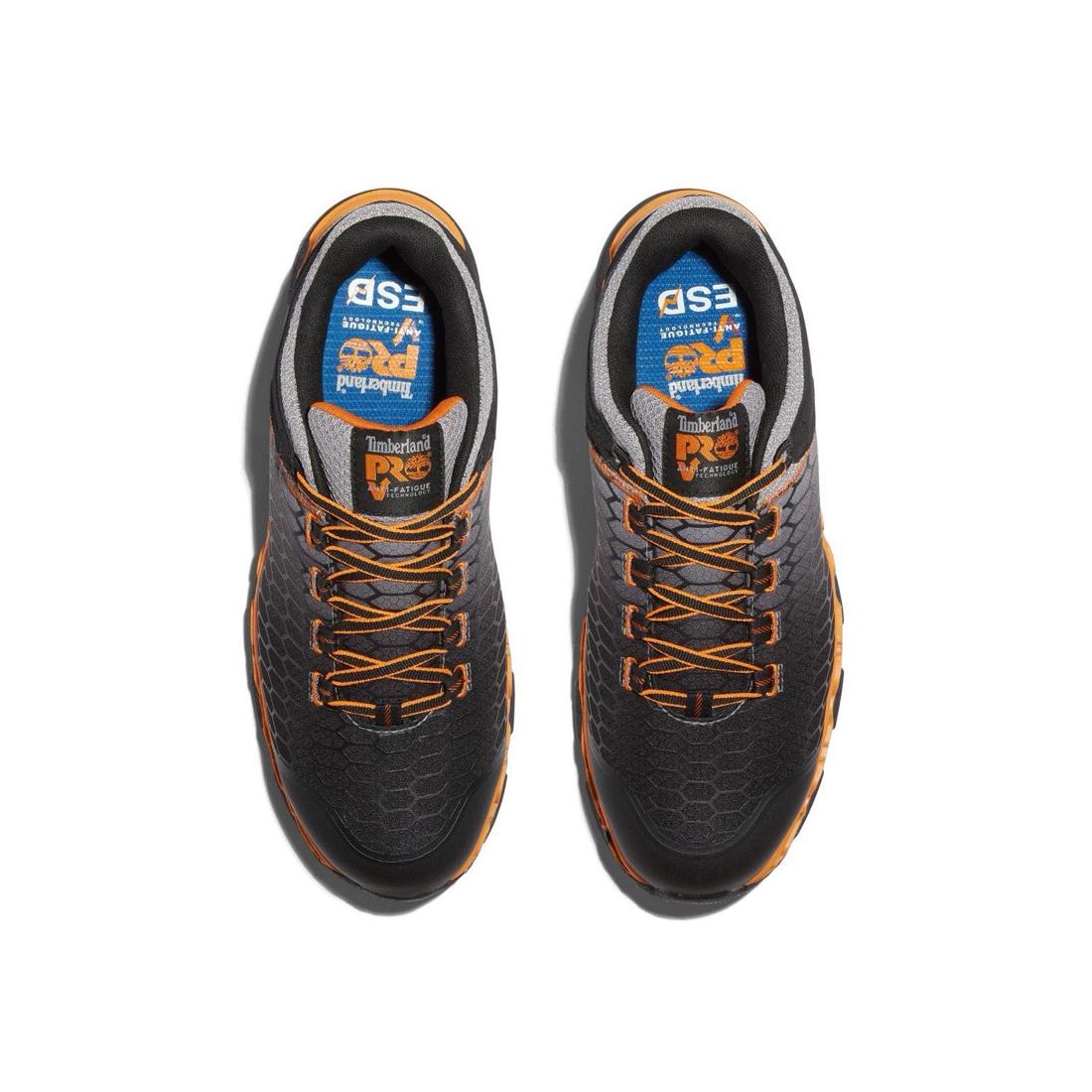 Powertrain Sport Alloy Toe Work Shoes - Orange Safety Shoes for Men, Lightweight & Durable for Construction, Warehouse & Industrial Work