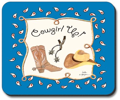 Cowgirl Up Art Plates Mouse Pad - Non-Slip Desk Mat for Computers & Office, Perfect for Western Decor & Cowboy Theme Workstations