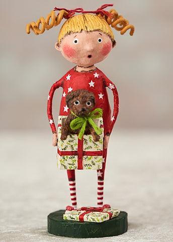 Lori Mitchell Christmas Pup Holiday Figurine - Cute Dog Decor for Christmas Tree, Mantel & Holiday Home Decorations