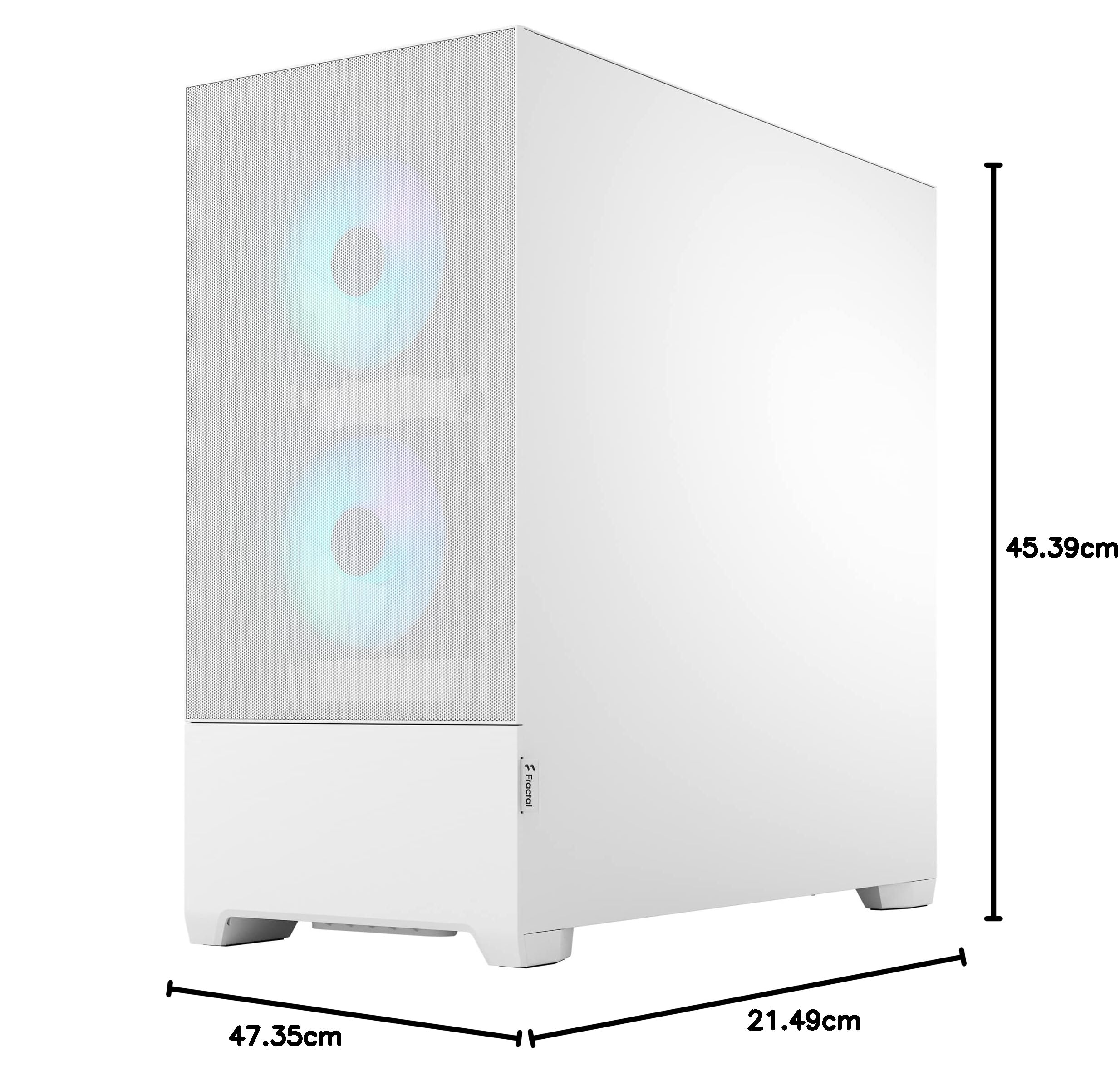 Fractal Design Pop Air RGB White Mid Tower PC Case - Tempered Glass Side Panel, Clear Tint, High Airflow - Perfect for Gaming Rigs & Workstation Builds