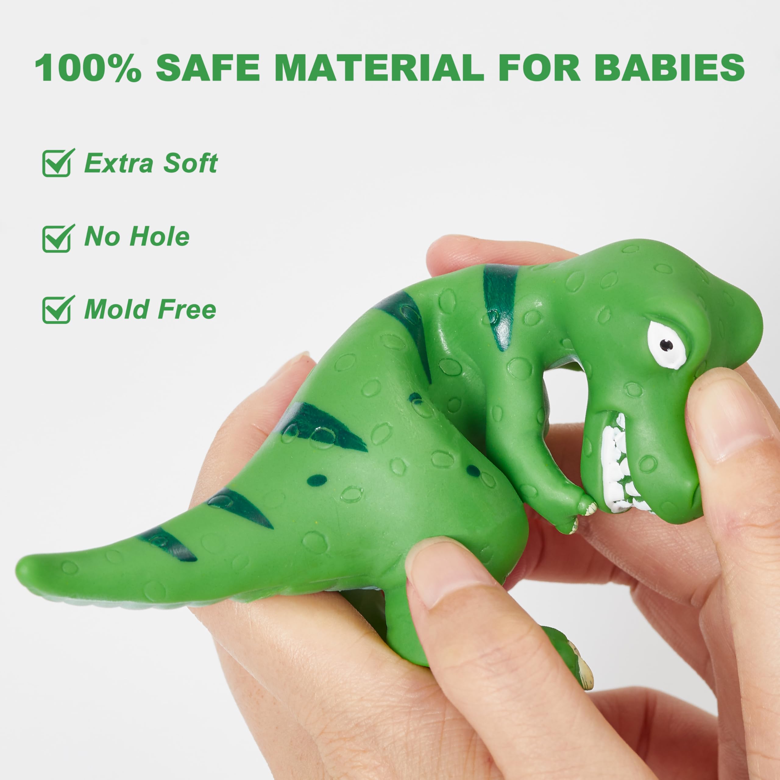 Non-Toxic Dinosaur Bath Toys for Toddlers 1-5 Years Old - BPA Free Bathtub & Pool Toys for Boys & Girls - Fun Educational Dinosaur Toys for Kids - Perfect for Bath Time, Pool Parties & Sensory Play