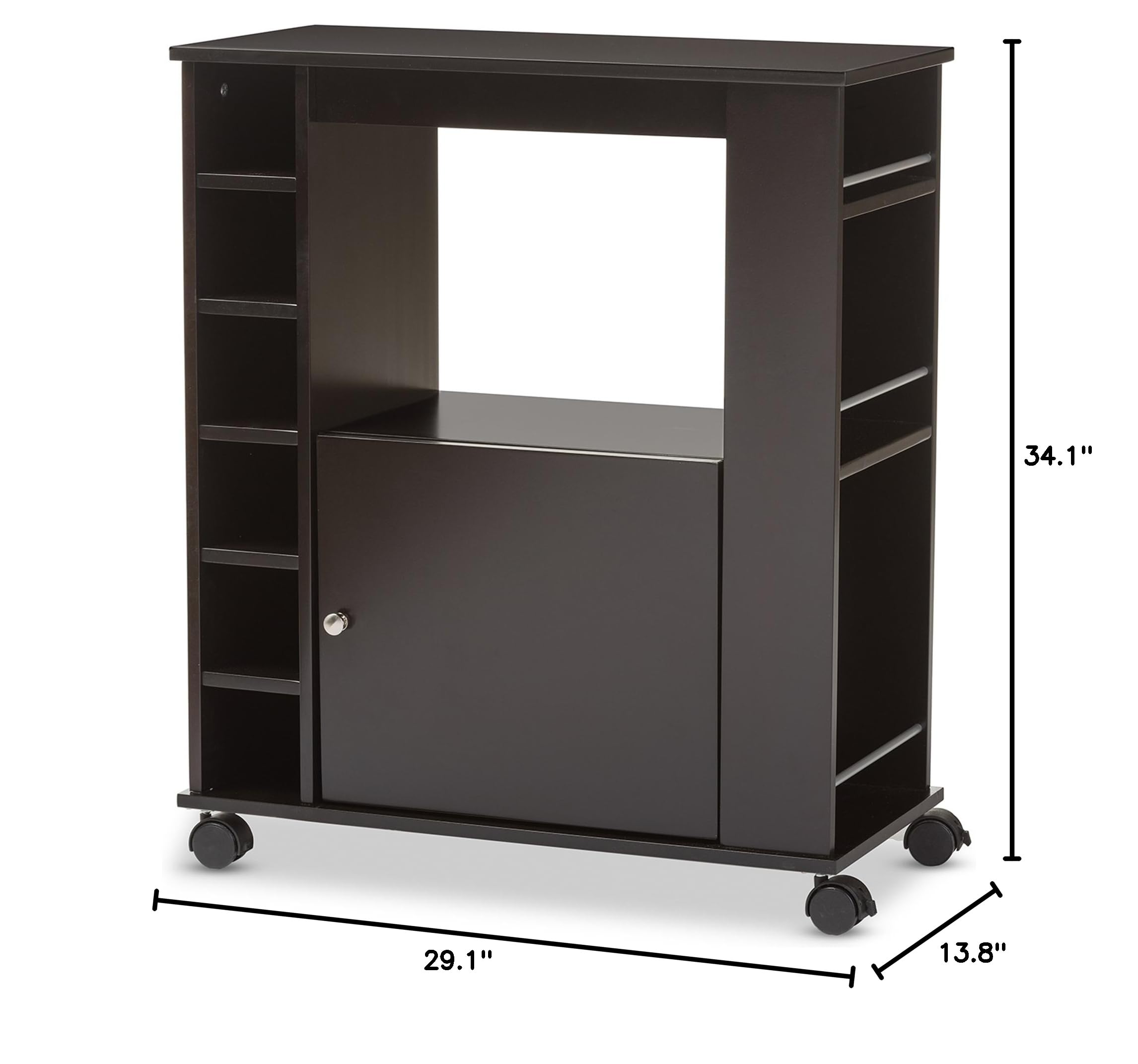 Baxton Studio Ontario Modern & Contemporary Dark Brown Wood Dry Bar & Wine Cabinet - Perfect for Home Bar, Dining Room & Entertaining Spaces