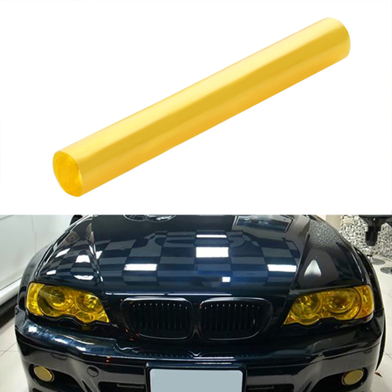 Wcnsxs 30 x 120 Inch Auto Car Smoke Tint Vinyl Film - Waterproof Headlight & Taillight Cover for Car Styling - Perfect for Night Driving, Car Shows & Vehicle Customization