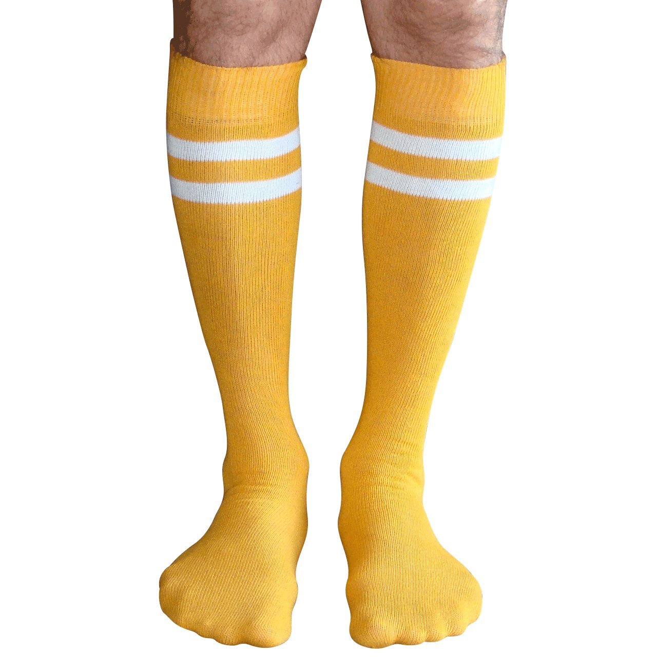 Chrissy's Men's Striped Knee High Socks - Soft Cotton Tube Socks for Casual Wear, Sports & Outdoor Activities