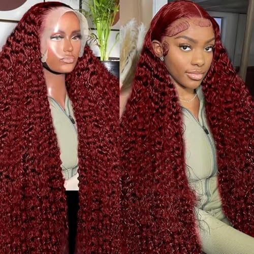 Burgundy Lace Front Wigs Human Hair