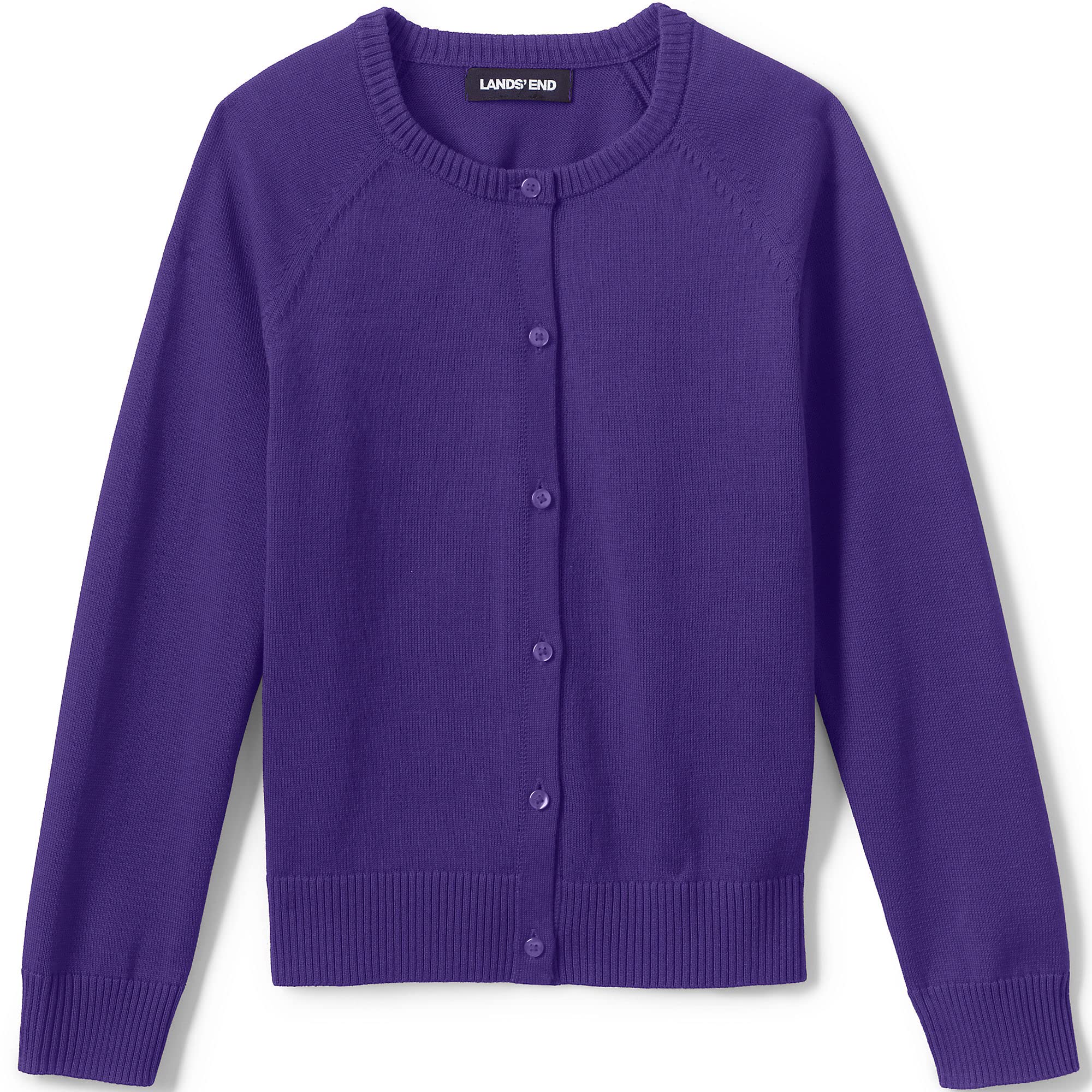 Lands' End Girls' Cotton Modal Cardigan Sweater for School Uniforms | Soft & Comfortable Knitwear for Classrooms & Daily Wear