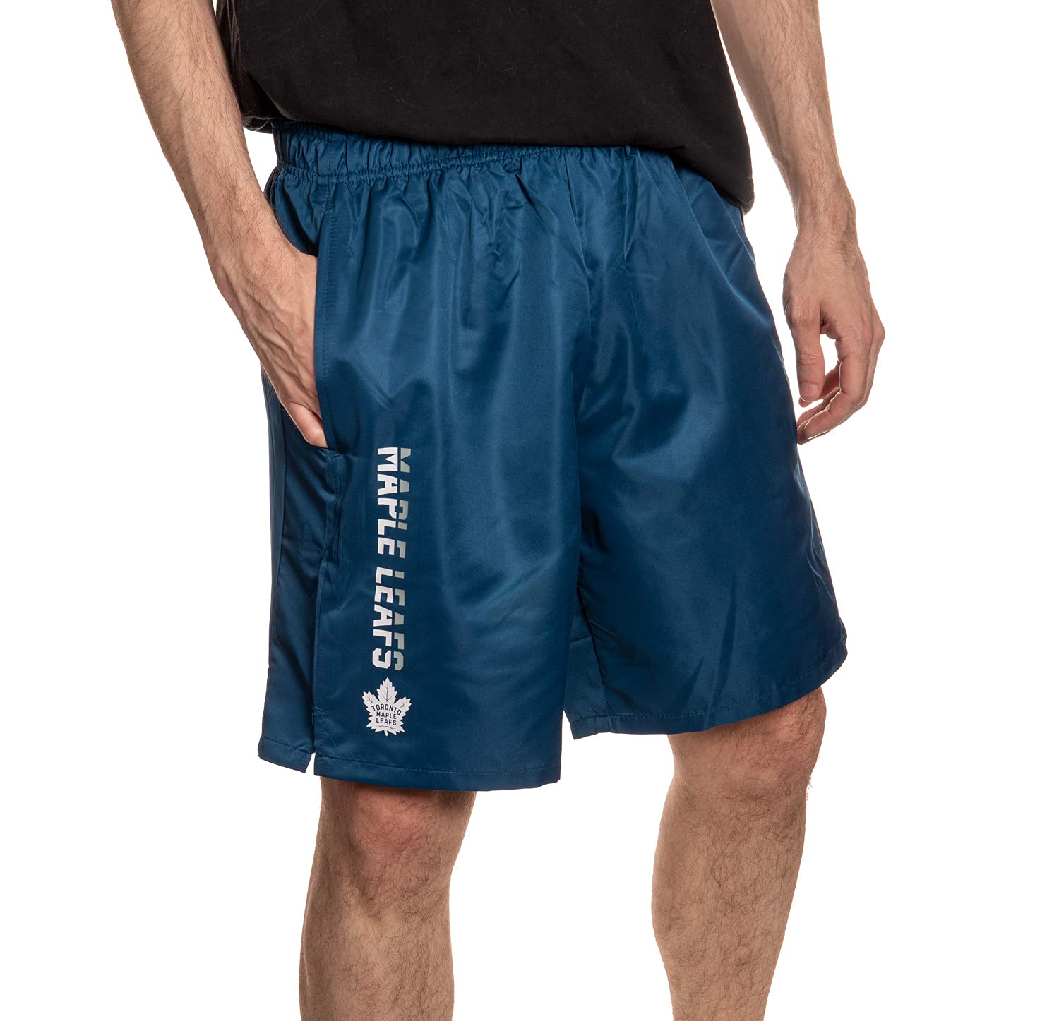 Calhoun NHL Men's Quick Dry Athletic Shorts with Pockets - Lightweight & Breathable for Hockey, Gym & Outdoor Activities