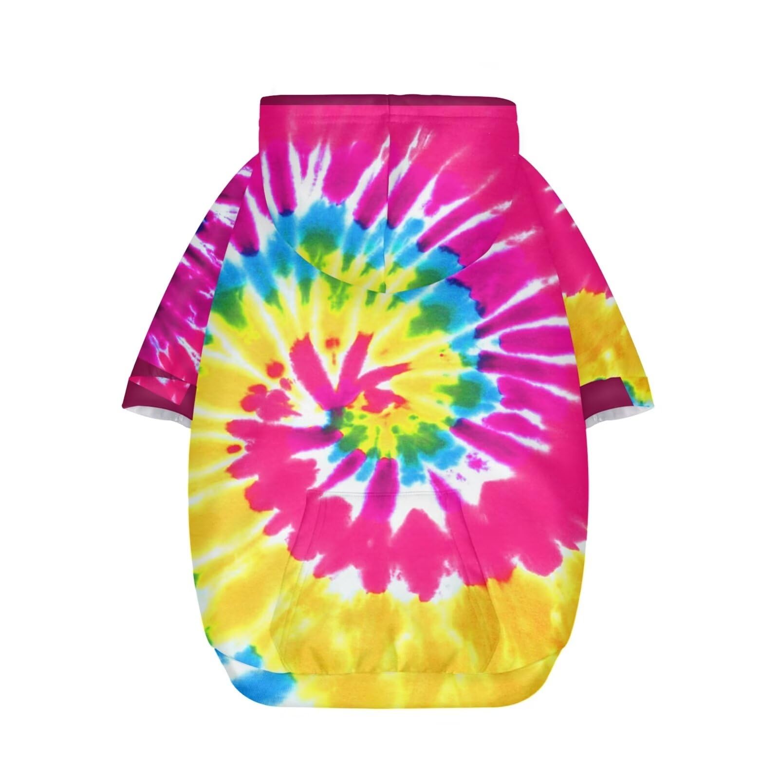 Howilath Tie-Dye Rainbow Spiral Dog Hoodie - Soft & Warm Pet Sweater with Hat for Small, Medium & Large Dogs & Cats | Perfect for Winter Walks & Outdoor Adventures