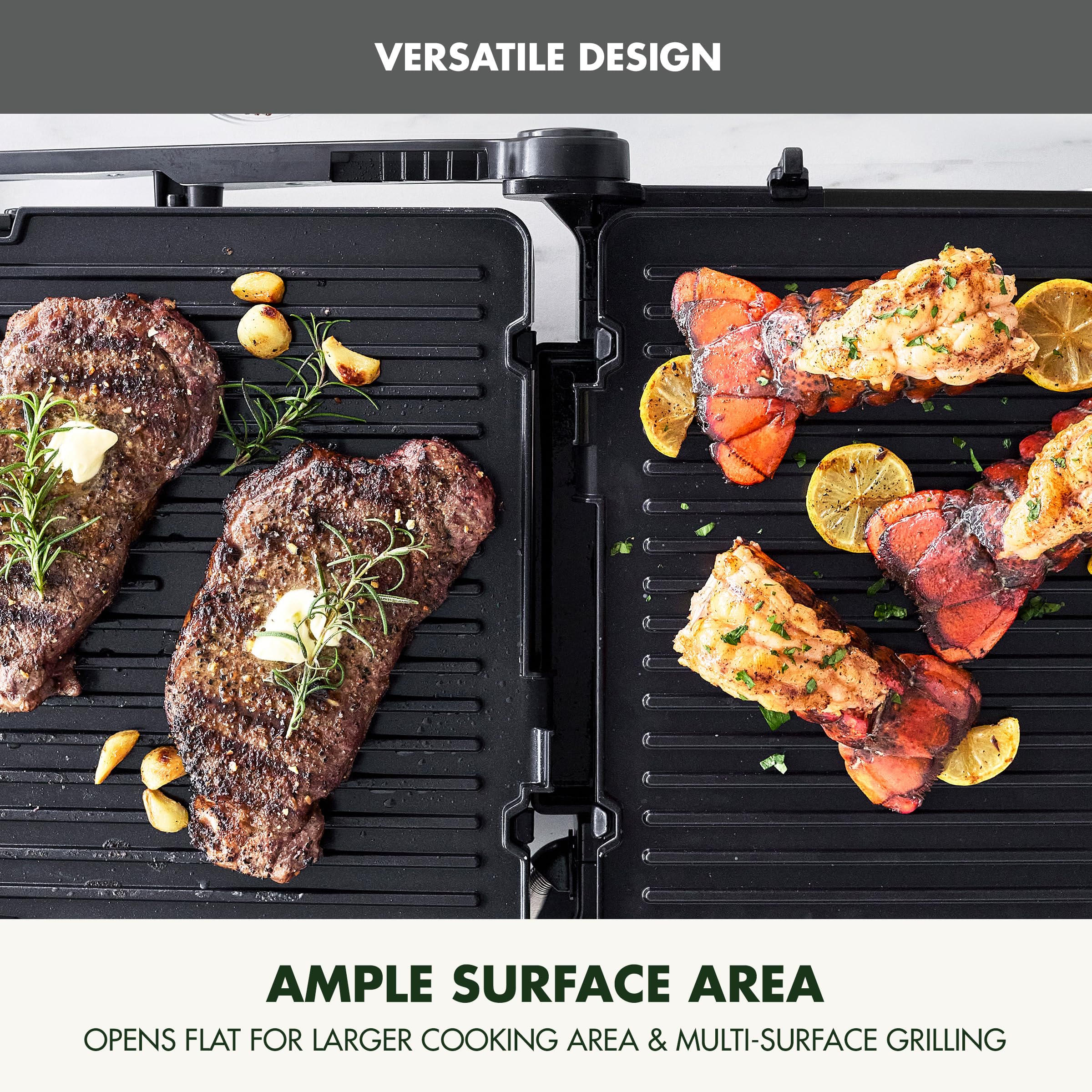 GreenPan Elite 7-in-1 Multi-Function Contact Grill & Griddle - Healthy Ceramic Nonstick Aluminum Surface with Interchangeable Grill & Waffle Plates - Adjustable Temperature Control for Perfect Cooking - PFAS-Free & Eco-Friendly - Ideal for Paninis, Waffles, Burgers & Family Breakfasts
