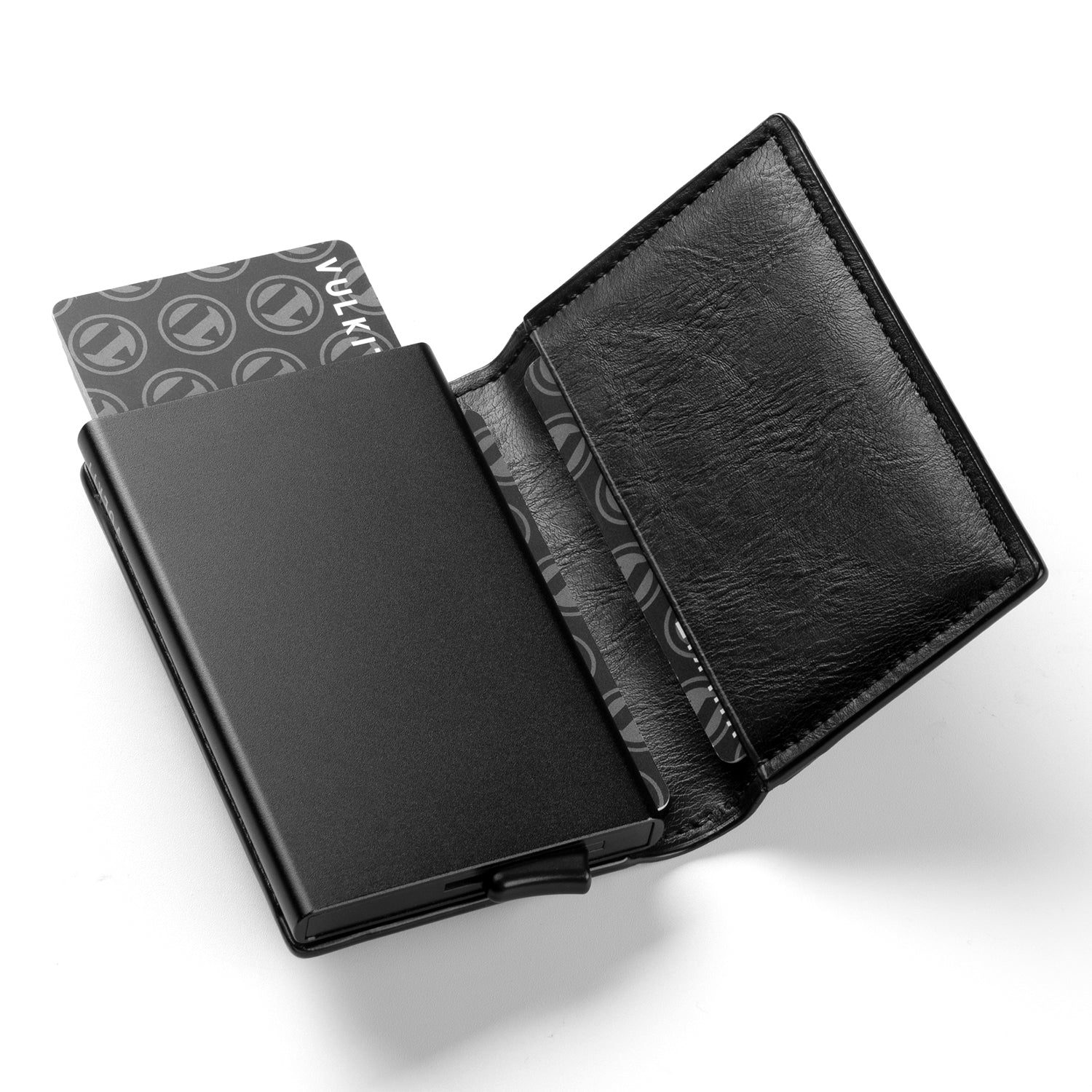 VC200 Slim Aluminum Card Holder with RFID Blocking - Built-in Back Slot Wallet for Credit Cards & IDs - Perfect for Travel, Business, and Everyday Carry