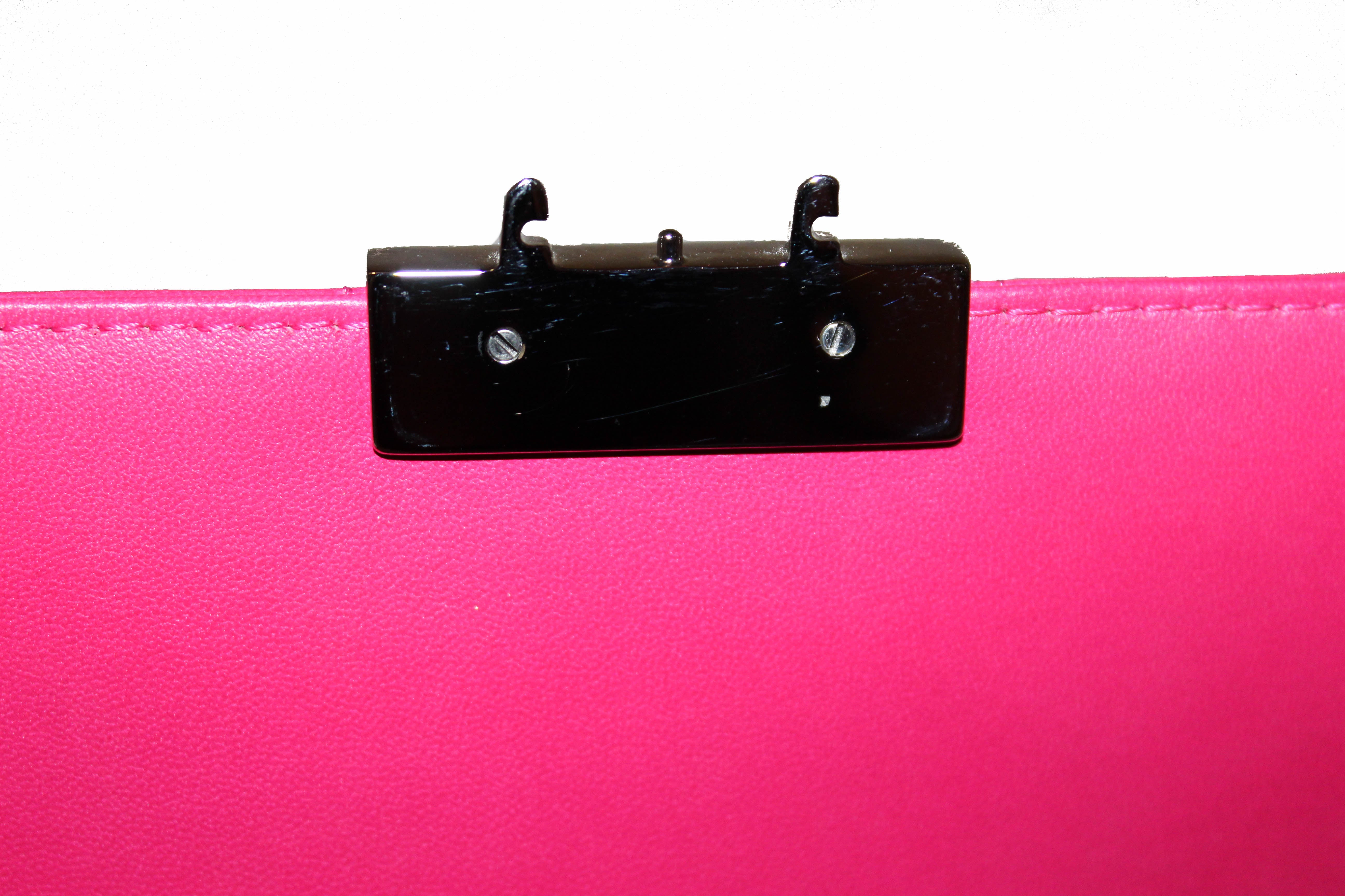 Authentic Christian Dior Fuchsia Lambskin Cannage Large Miss Dior Flap Shoulder Bag - Luxury Designer Handbag for Women, Perfect for Parties, Weddings & Special Occasions