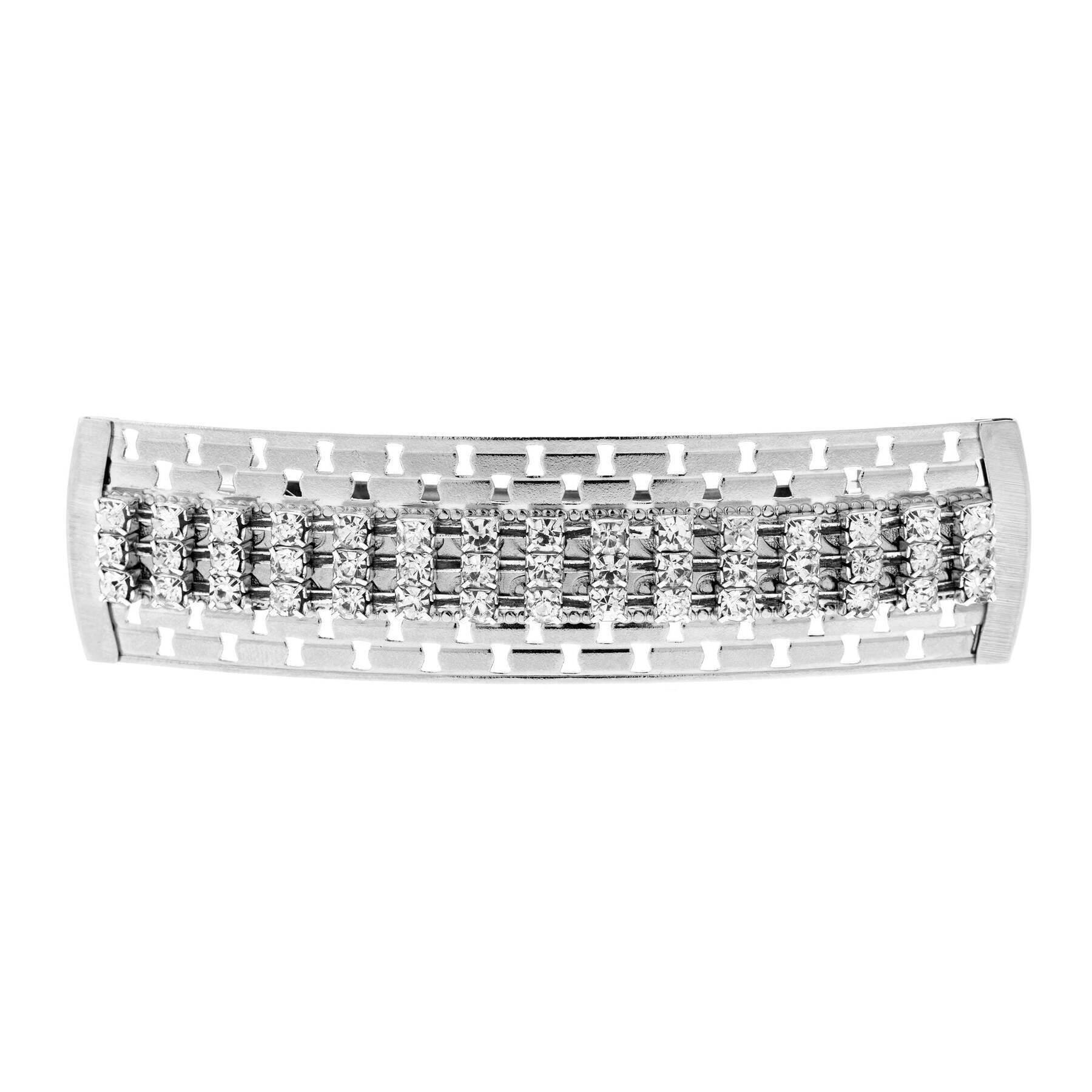 1928 Bridal Large Clear Multi Crystal Hair Barrette - Elegant Wedding Hair Accessory for Bridesmaids, Prom & Special Occasions
