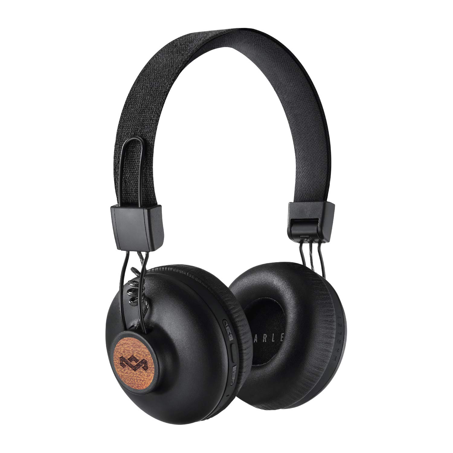 House of Marley Positive Vibration 2 Wireless Bluetooth Over-Ear Headphones with Built-in Mic - 10 Hour Playtime, Noise Isolation, Eco-Friendly Materials - Perfect for Commuting, Workouts & Travel (Black)