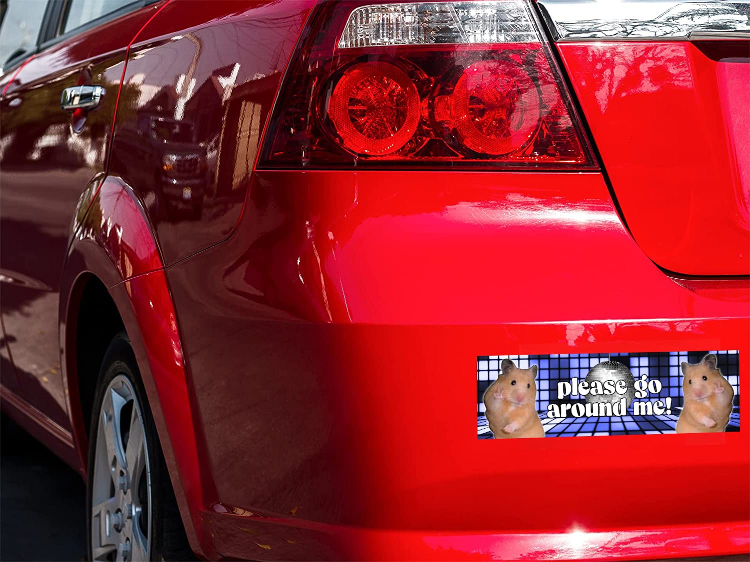 Funny Gen Z Hamster 'Please Go Around Me' Bumper Magnet Sticker - Vinyl Car Decal for New Drivers & Adults | Perfect for Commuters, College Students & Road Trip Enthusiasts
