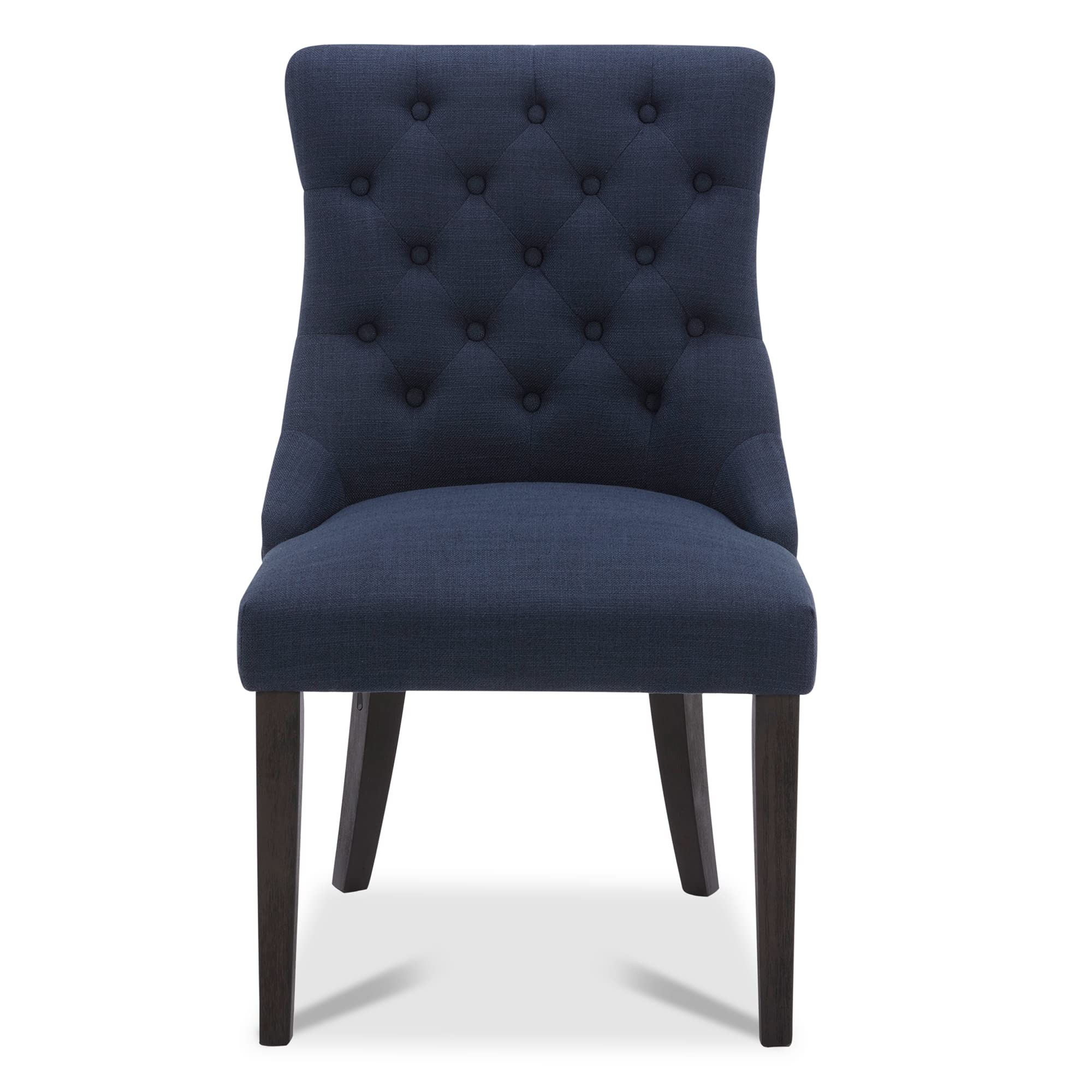 CHITA Farmhouse Tufted Dining Chairs Set of 2 - Modern Upholstered High Back Fabric Dining Room Chairs in Insignia Blue - Perfect for Kitchen, Dining Room & Farmhouse Decor
