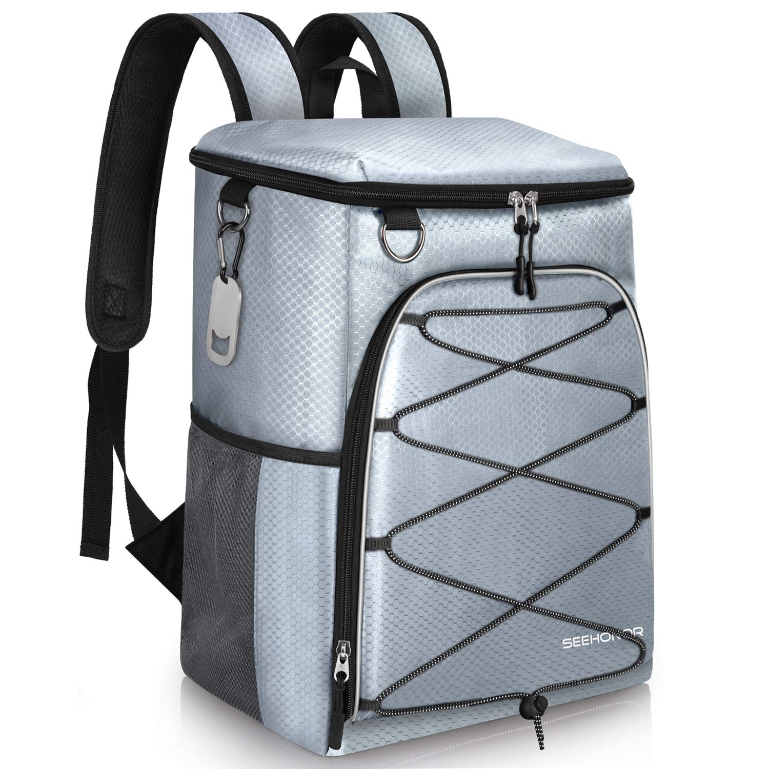 SEEHONOR Insulated Cooler Backpack - Leakproof & Lightweight Soft Cooler Bag for Lunch, Picnics, Fishing, Hiking, Camping, Beach (Holds 25 Cans) - Perfect for Outdoor Adventures, Work Lunches & Family Outings
