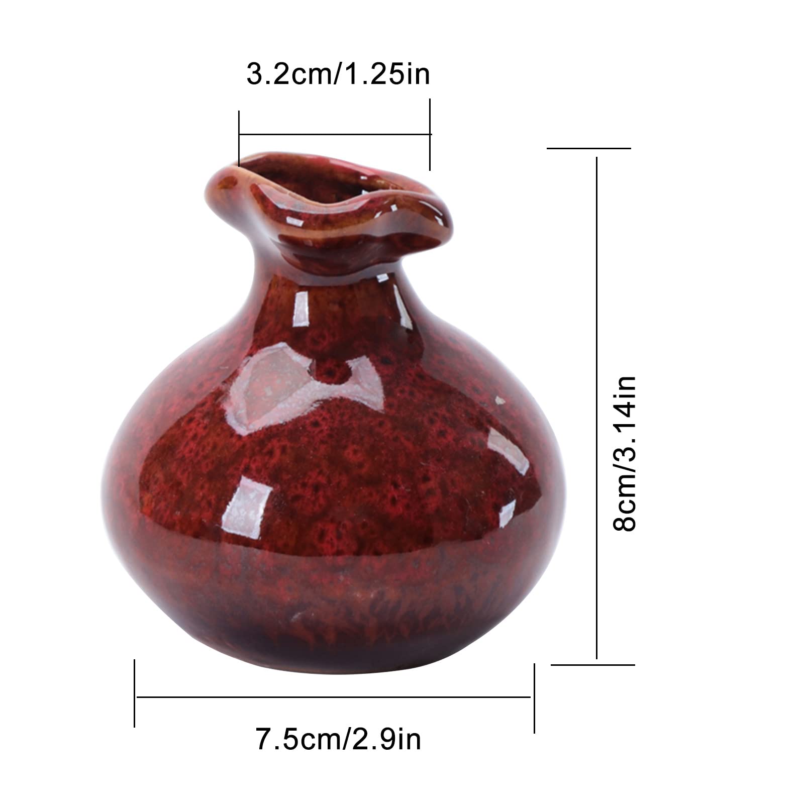 Elegant Glazed Ceramic Flower Vase - Modern Decorative Dried Floral Container for Mantel, Table Centerpieces, Living Room Decor | Perfect Housewarming Gift for Home, Office & Wedding Decorations