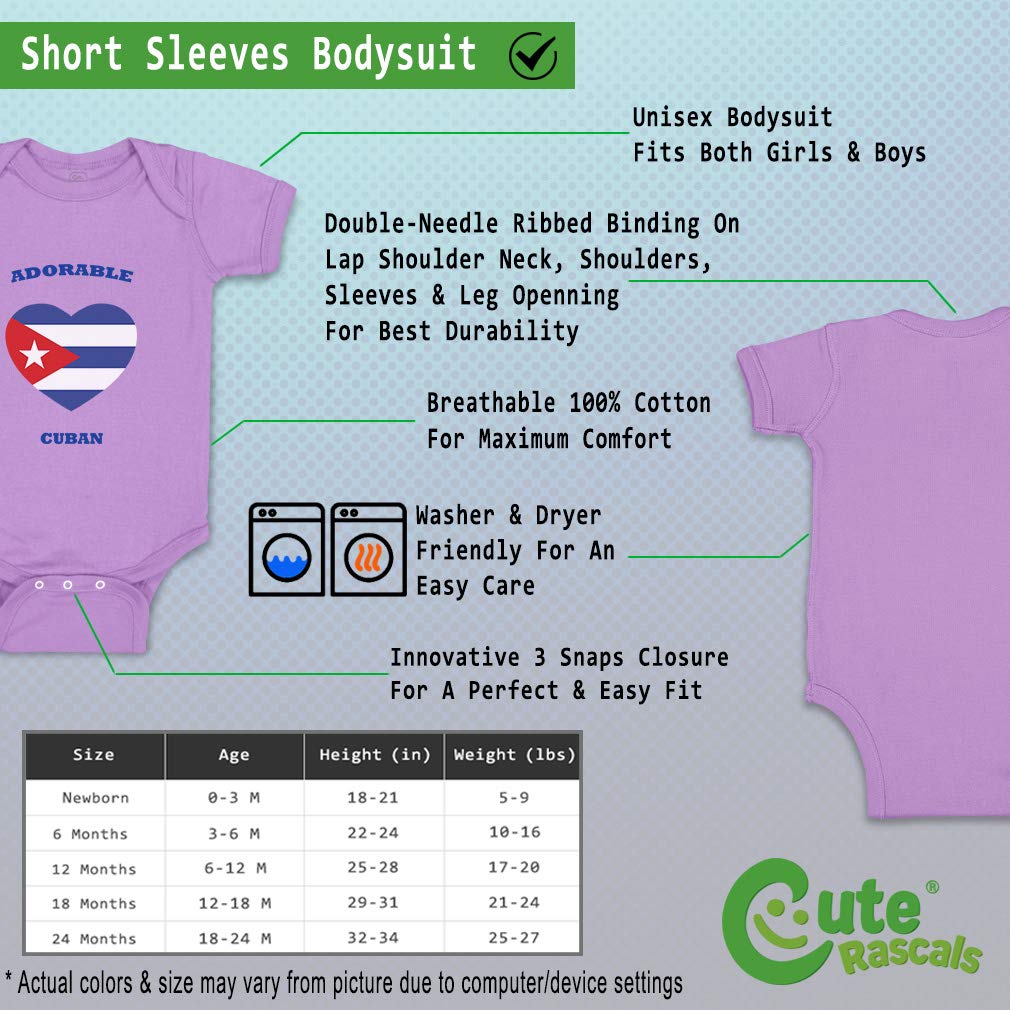 Custom Baby Bodysuit for Boys & Girls - Adorable Cuban Heart Design, Funny & Soft Cotton Infant Clothes - Perfect for Photoshoots, Birthdays & Everyday Wear