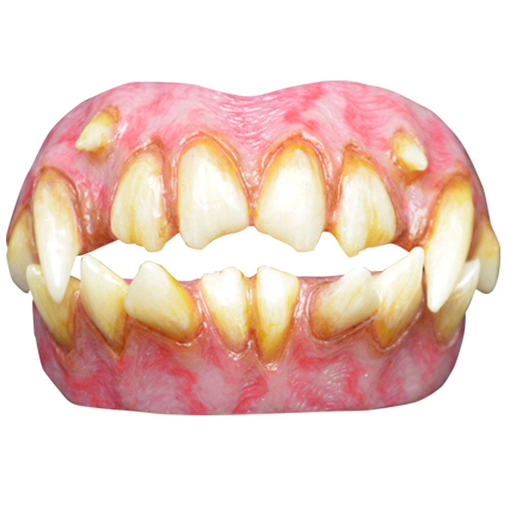Scary Red Vampire Fangs - Bitemares Horror ID Costume Teeth for Halloween Cosplay & Horror Parties
