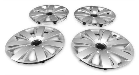 16 Inch Silver Hubcap Set of 4 for 2011-2014 Volkswagen Jetta | Wheel Cover Replacement | Perfect for Road Trips & Winter Protection