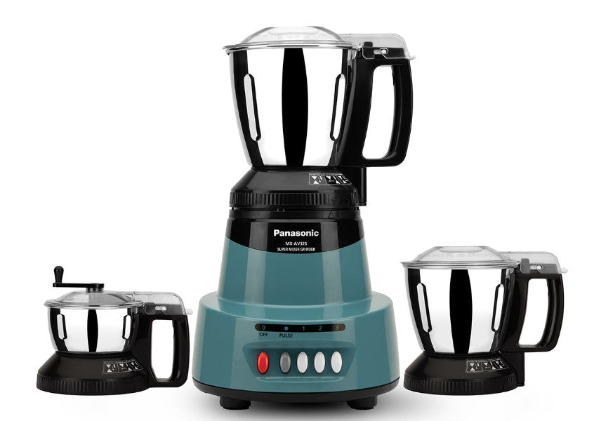 Panasonic MX AV325CB 600 Watt Mixer Grinder - Powerful Blender for Smoothies, Juices & Spices (Coral Blue, 110V) - Perfect for Home Kitchens & Restaurants