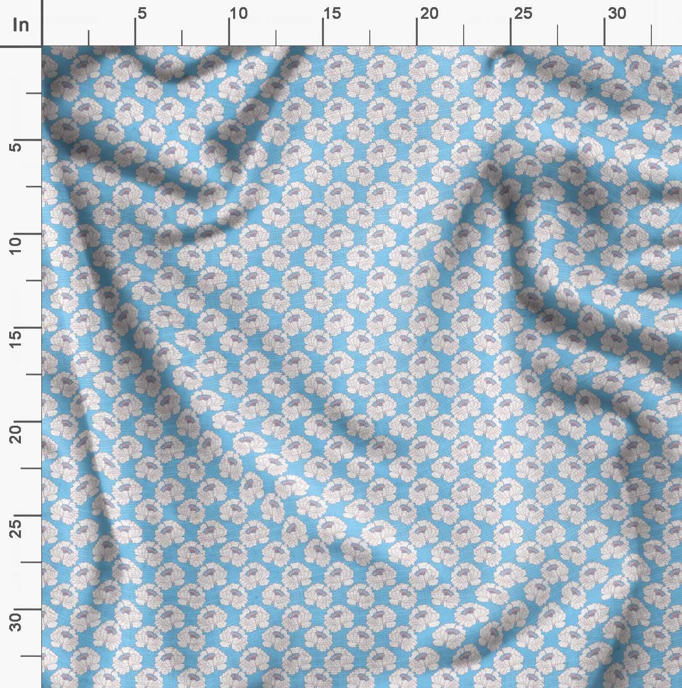Soimoi Moss Georgette Blue Floral Printed Fabric - 42 Inch Wide by The Yard - Lightweight & Romantic Floral Pattern Material for Dresses, Scarves, Curtains & DIY Crafts
