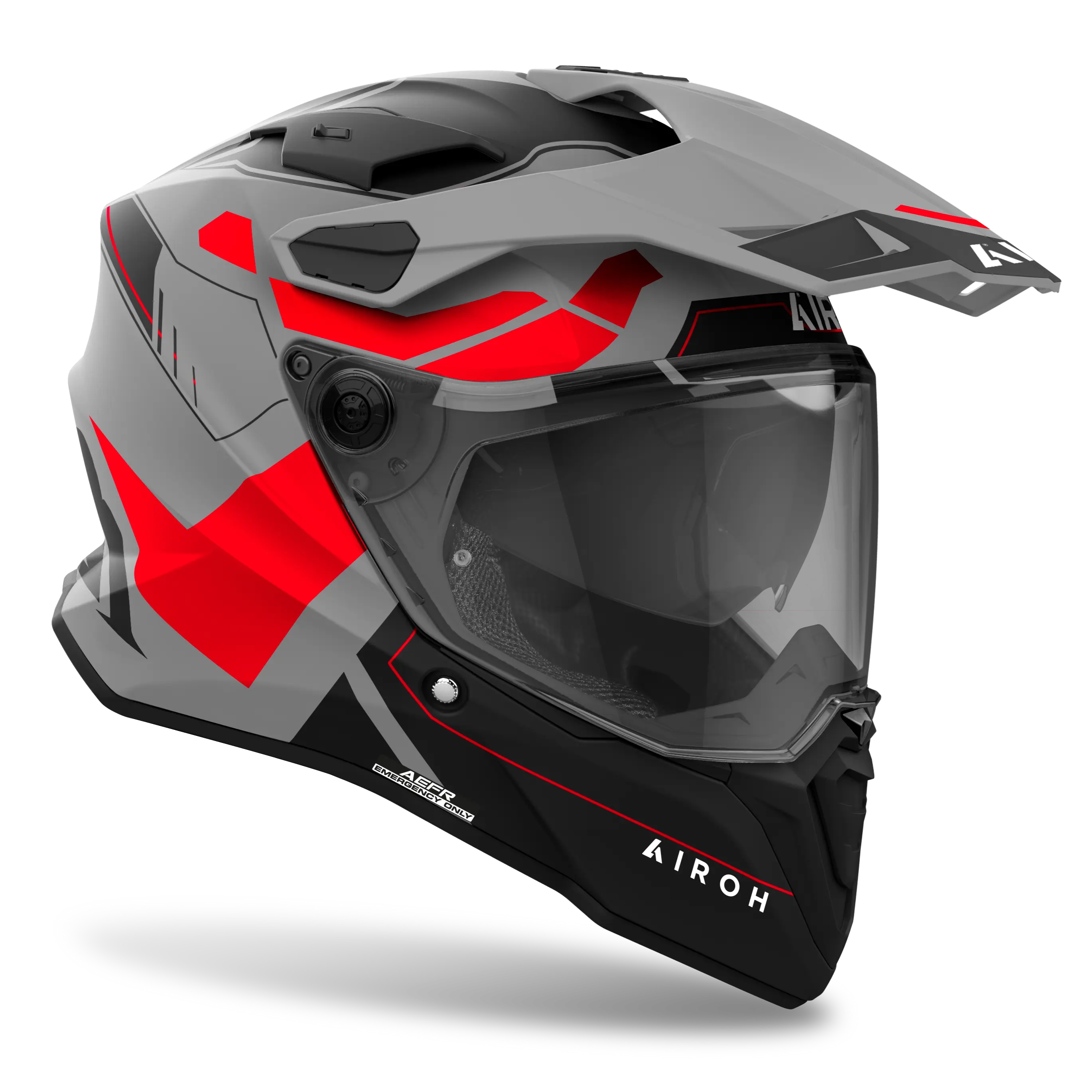 Airoh Commander 2 Reveal Matt Fluo Red Motorcycle Helmet - Lightweight DOT Certified Full Face Helmet for Street Bikes & Cruisers - Perfect for Urban Commuting & Long Distance Riding