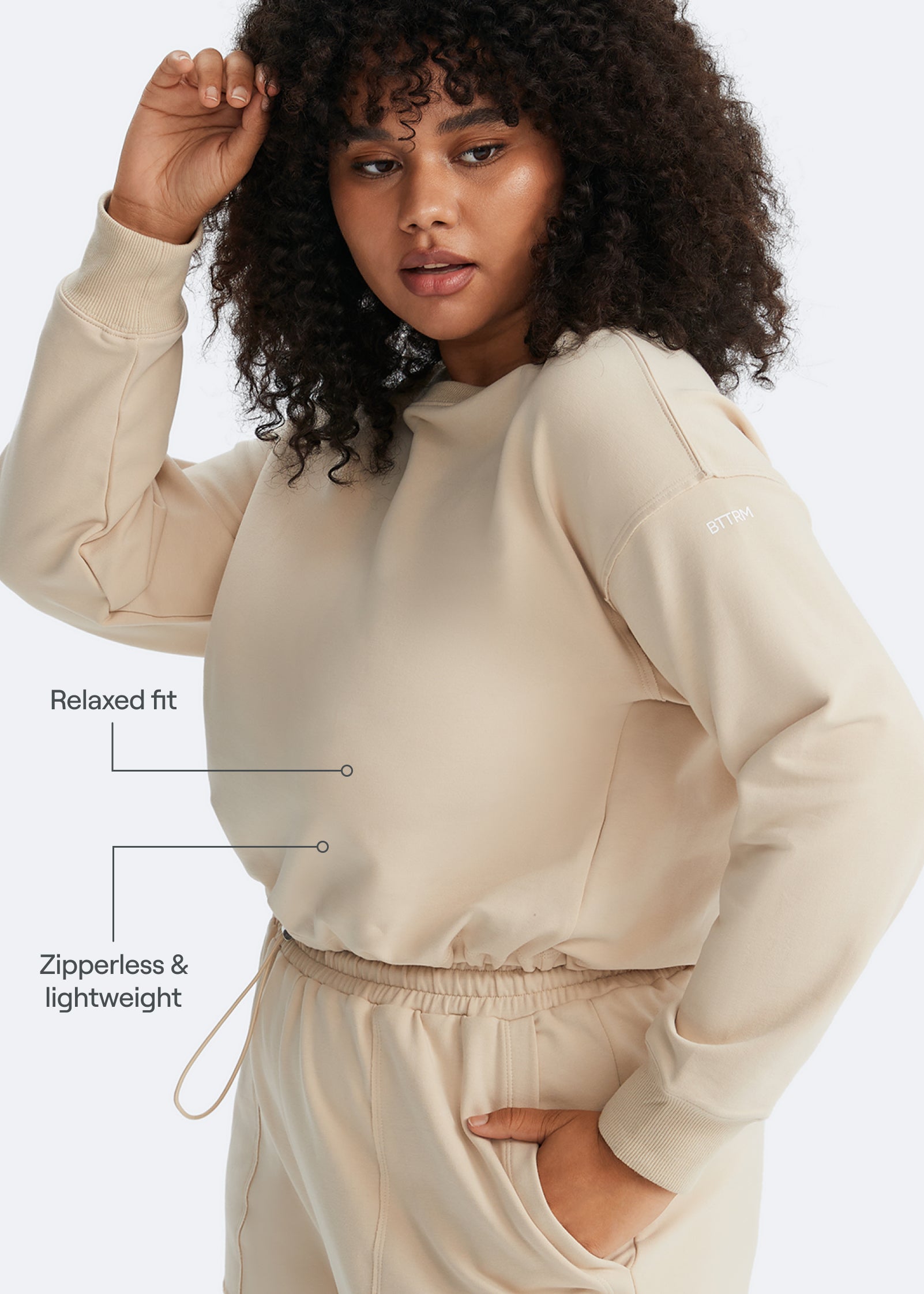 Cropped Sweatshirt with Drawstring Hood - Women's Casual Oversized Pullover for Streetwear & Loungewear - Perfect for Gym, Yoga & Everyday Wear