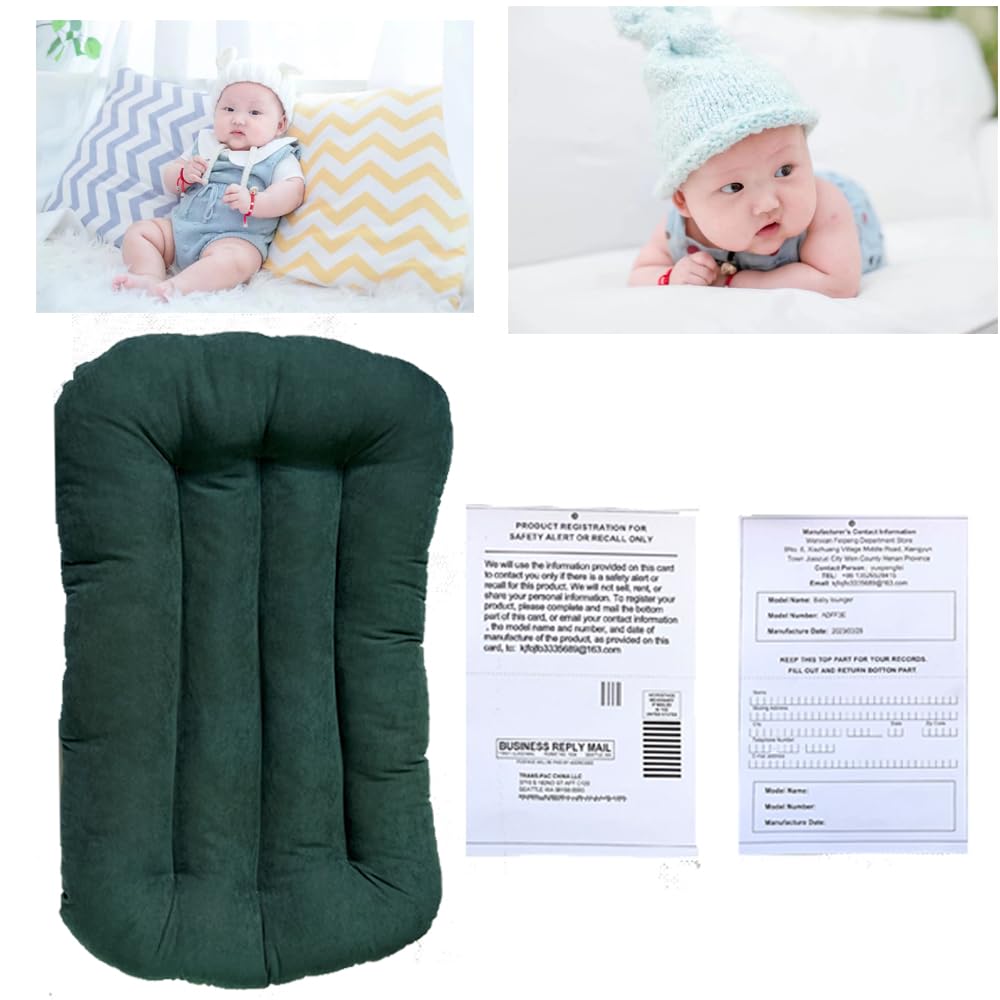 Baby Lounger Pillow for Newborns 0-12 Months - Soft Infant Nest Lounger for Safe Sleeping & Playtime (British Apricot) | Perfect for Nursery, Travel & Tummy Time