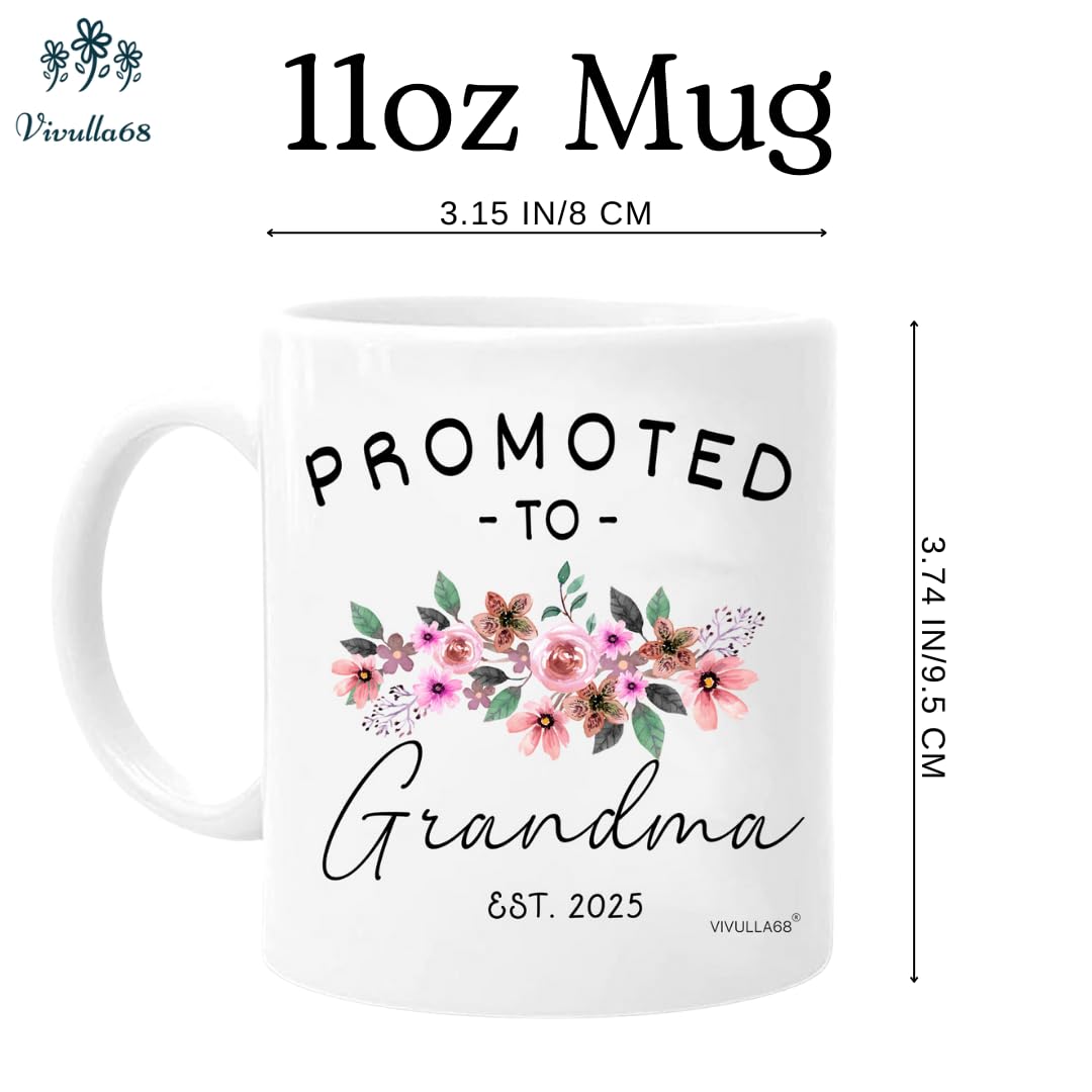 Vivulla68 Grandparents Mug Set 2025 - Pregnancy Announcement Gifts for Grandma & Grandpa, Christmas Baby Reveal Present - Perfect for Holiday Gifting & Special Family Moments