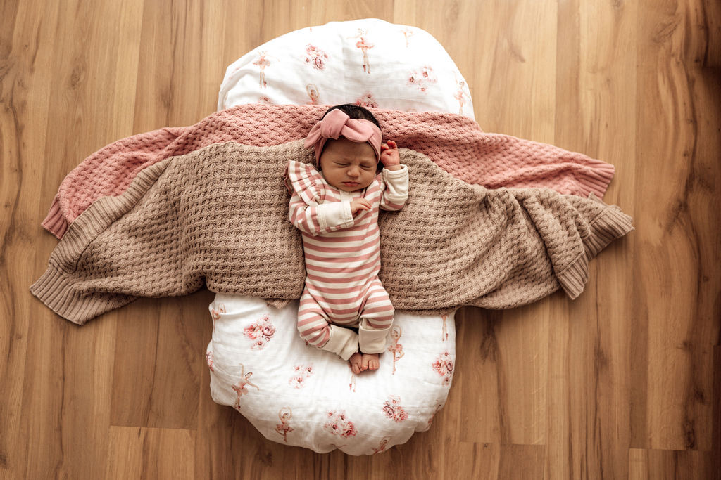 Organic Ribbed Baby Growsuit - Snuggle Hunny Rose Stripe - Soft Cotton Infant Romper for Newborns & Toddlers - Perfect for Playtime, Naptime & Photo Shoots