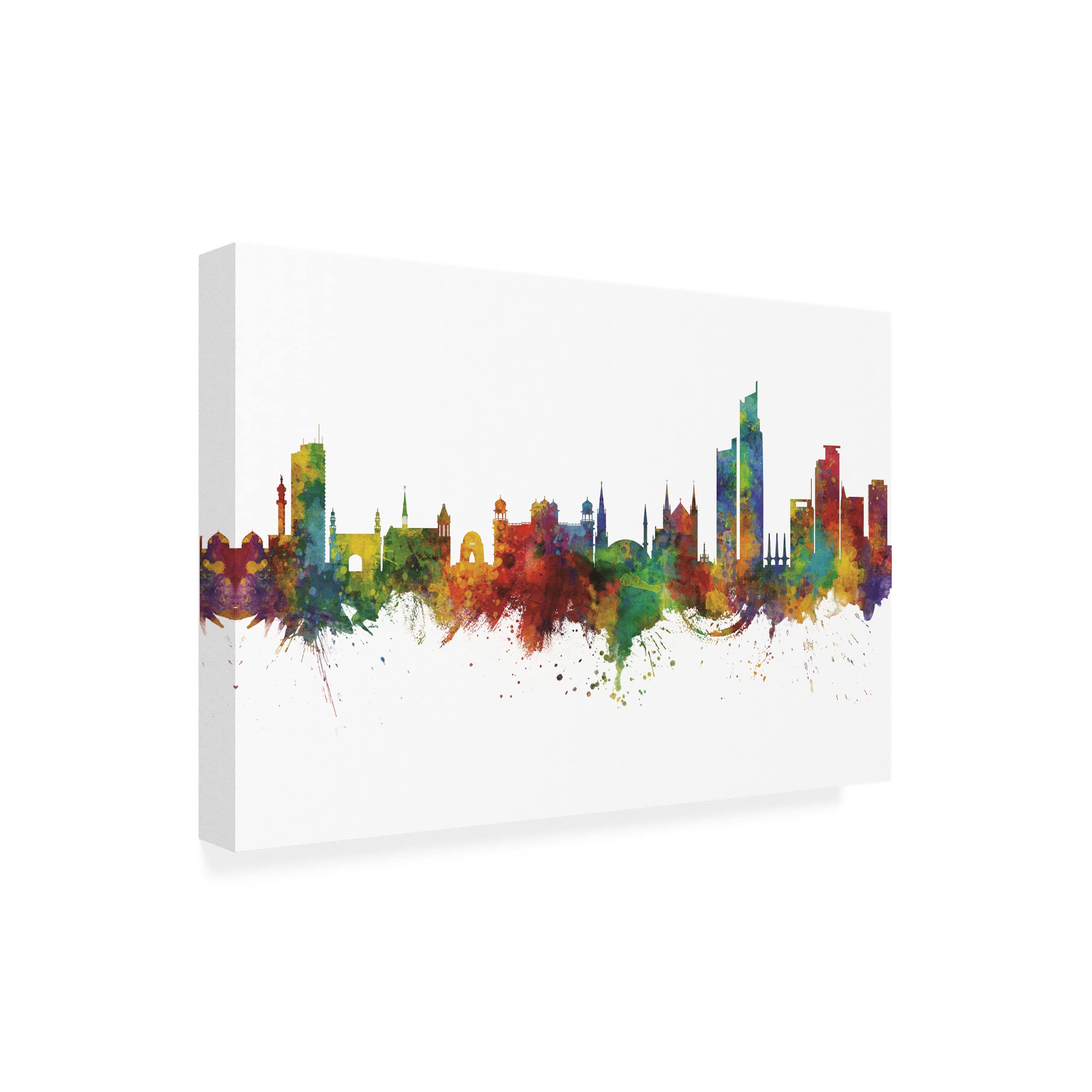 Michael Tompsett Karachi Pakistan Skyline Canvas Art Print - Modern Cityscape Wall Decor for Living Room, Office & Bedroom