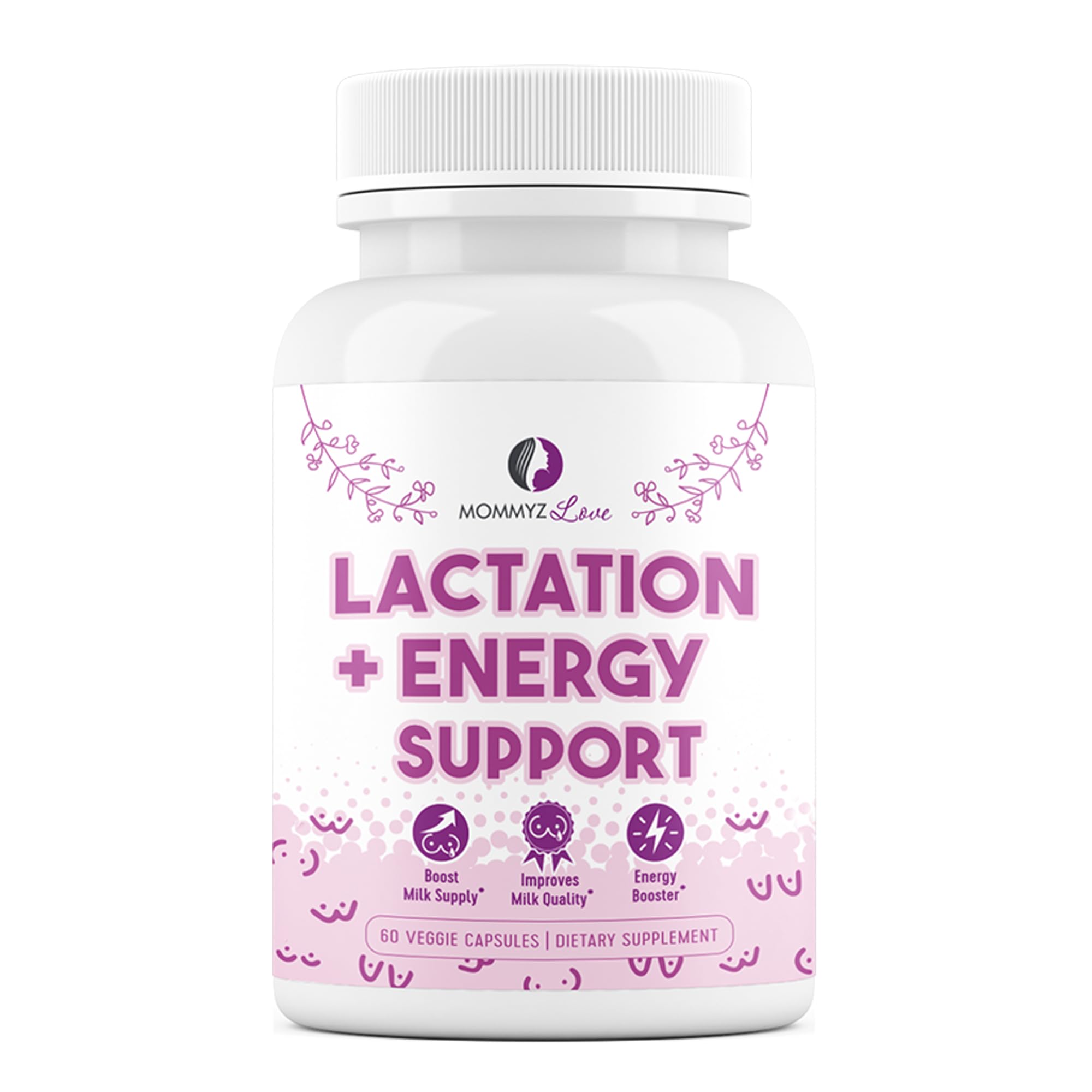 Mommyz Love Lactation Supplement with Organic Postnatal Vitamins - Supports Breast Milk Production & Postpartum Recovery - 60 Capsules - Ideal for Nursing Moms Seeking Energy Boost & Milk Supply Increase