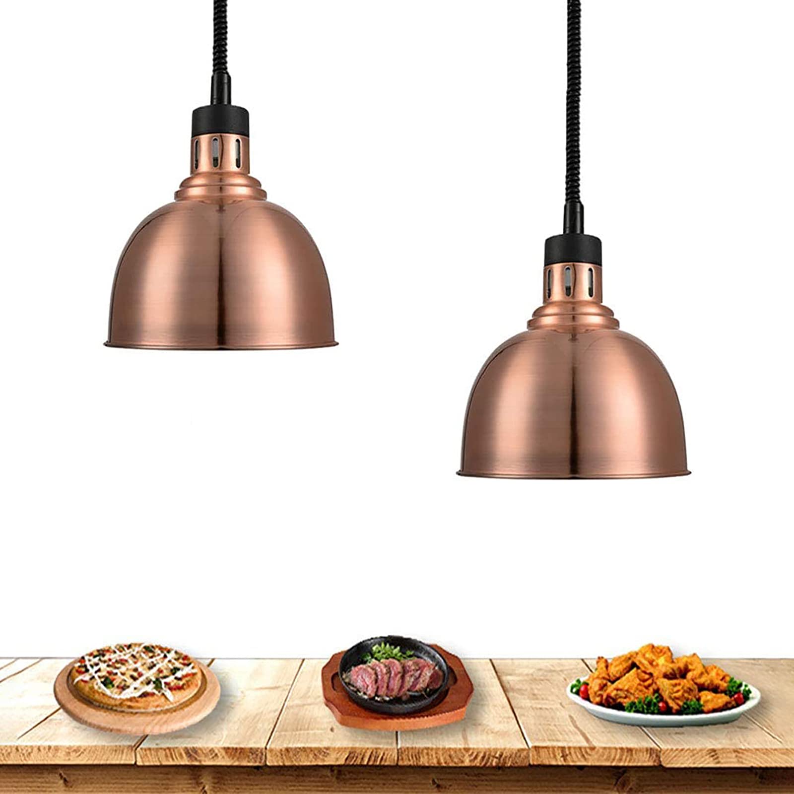 250W Commercial Food Heat Lamp - Adjustable Hanging Buffet Warmer (60-180cm) for Restaurants, Cafeterias & Home Kitchens | Perfect for Keeping Food Warm at Buffets, Catering Events & Food Displays