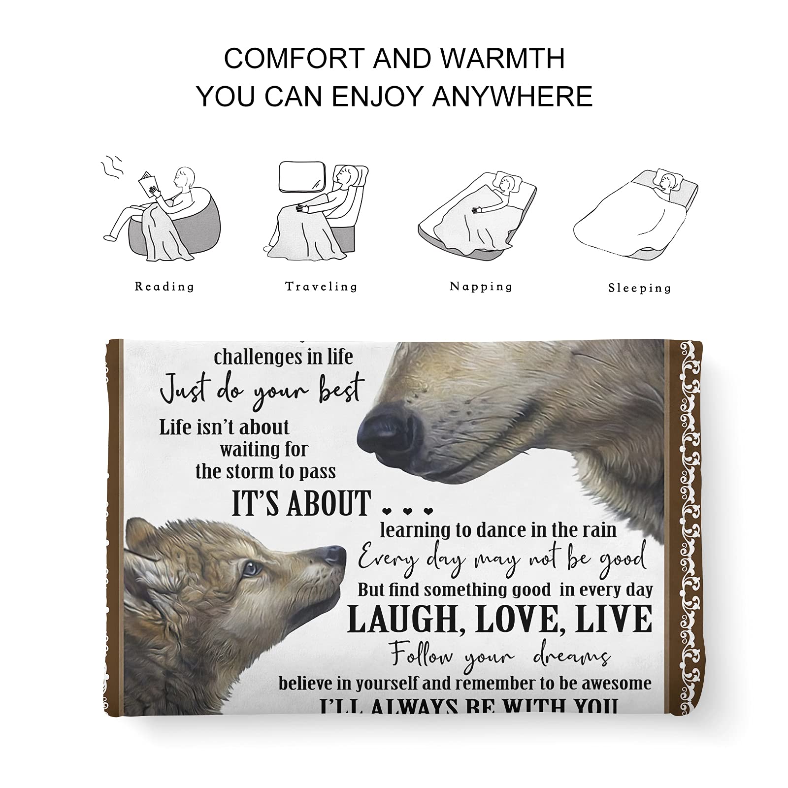 Mom to Son Blanket - 50x40 Inch Throw for Birthday, Graduation Gifts