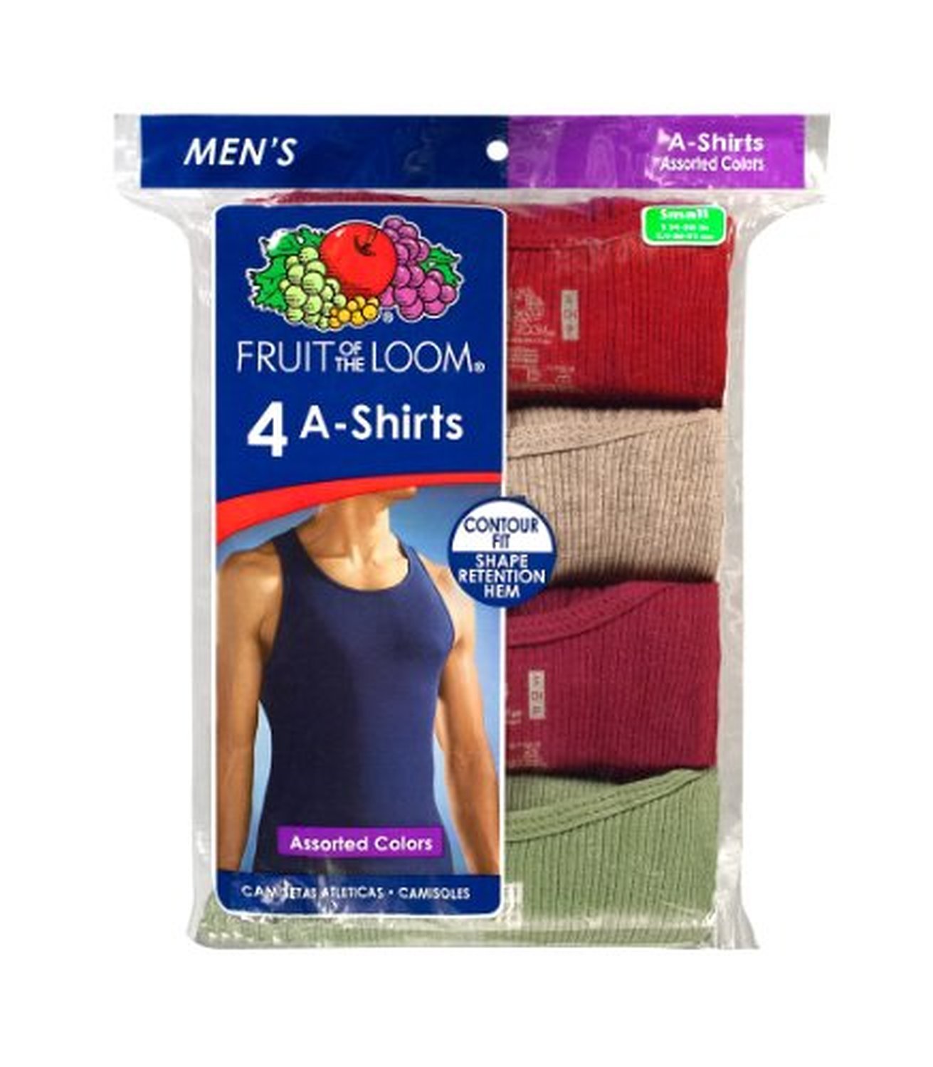 Fruit of the Loom Men's A-Shirt Multipack - 3 Pack Cotton Undershirts for Men, Breathable Sleeveless Tank Tops - Perfect for Gym, Workout & Layering Under Shirts