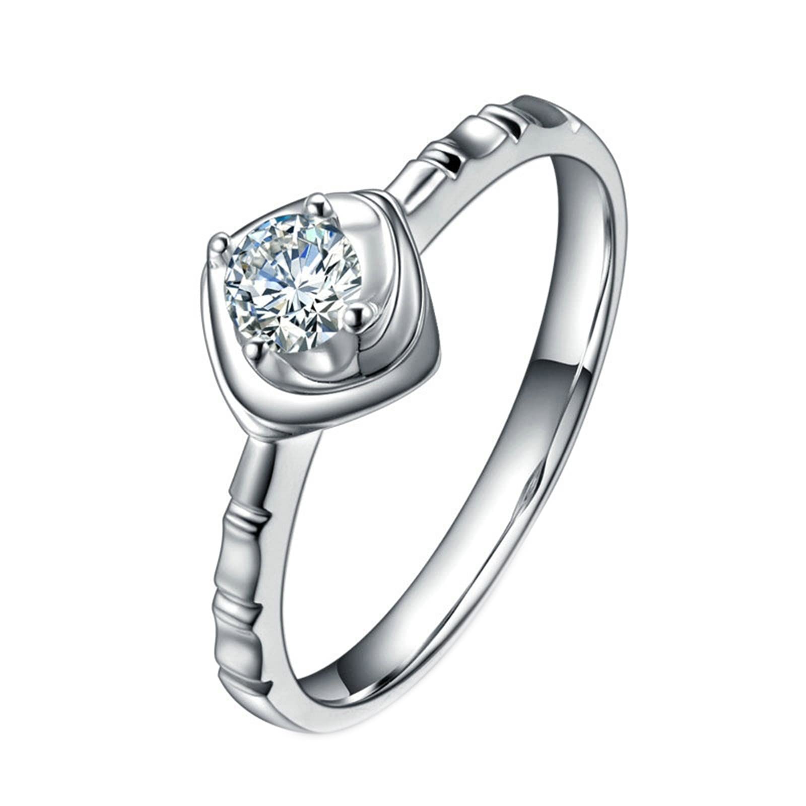 Lab Grown Diamond Platinum Rings for Women - 0.2ct Round Cut VVS Clarity Fine Jewelry for Engagement, Wedding & Anniversary Gifts