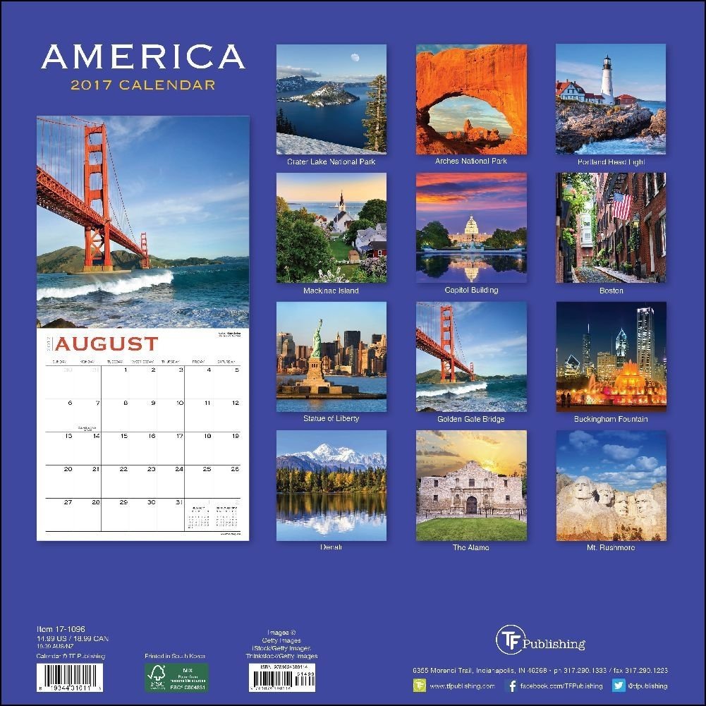 TF Publishing 2017 America Wall Calendar (17-1096) - Large Monthly Planner with US Landscapes, Perfect for Home, Office & School Organization