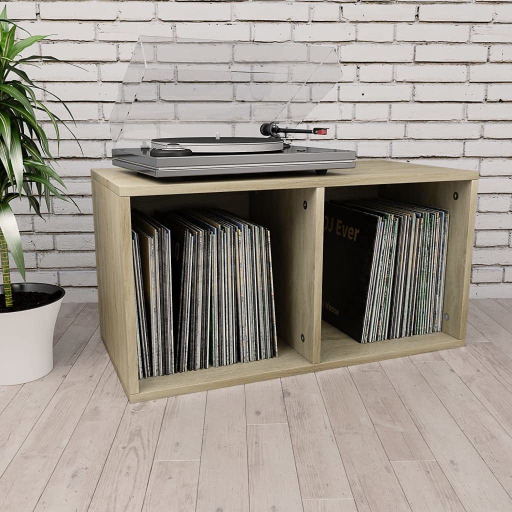 Queen.Y 2-Shelf Wooden Vinyl Record Storage Bookcase - Vertical & Horizontal LP Album Organizer for Home & Office (Brown) - Perfect for Living Room, Bedroom & Music Studio Decor