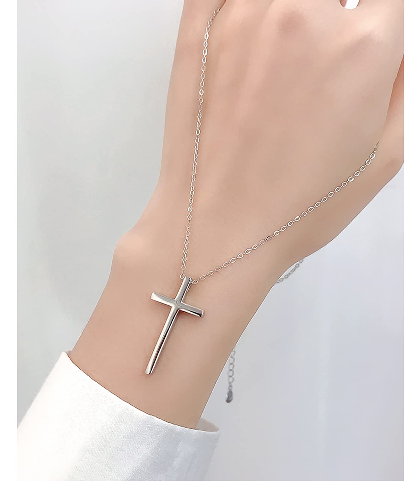 Elegant Small Cross Pendant Necklace for Women - Minimalist Sterling Silver Religious Jewelry - Perfect Mother's Day & Birthday Gift - Ideal for Church, Weddings & Everyday Wear