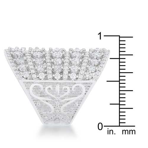 2.5ct Charlyn Rhodium Plated Cubic Zirconia Statement Cocktail Ring for Women - Elegant Party, Wedding & Evening Wear Jewelry