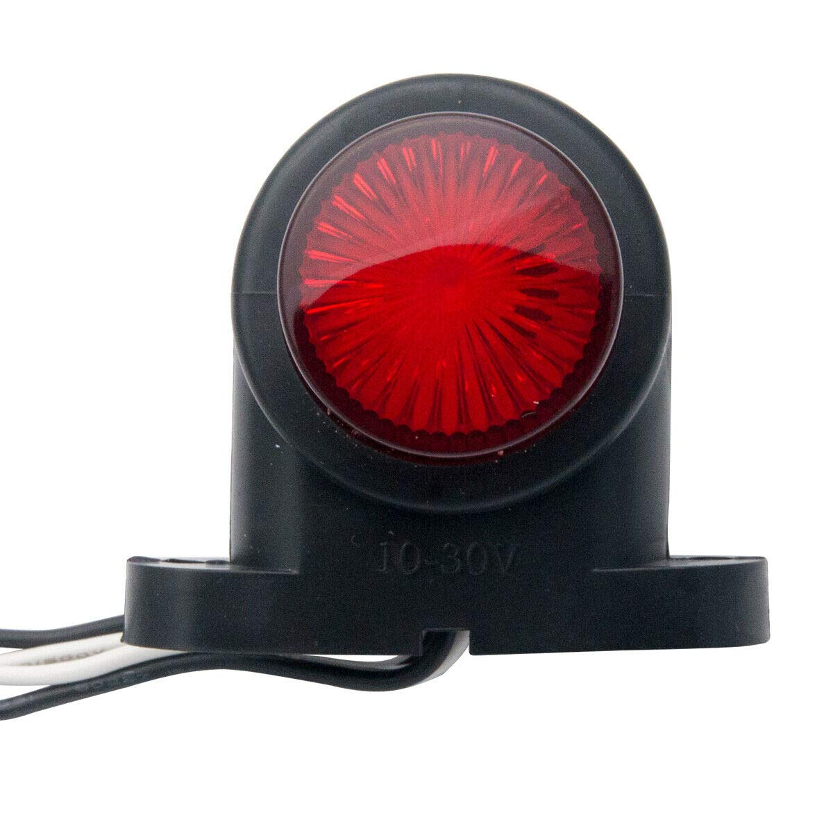 8 LED Elbow Side Marker Lights - Red & White Rubber Lamp Outline Lights for Truck, Trailer, Van, Caravan - Durable Waterproof Marker Lights for Nighttime Visibility & Safety