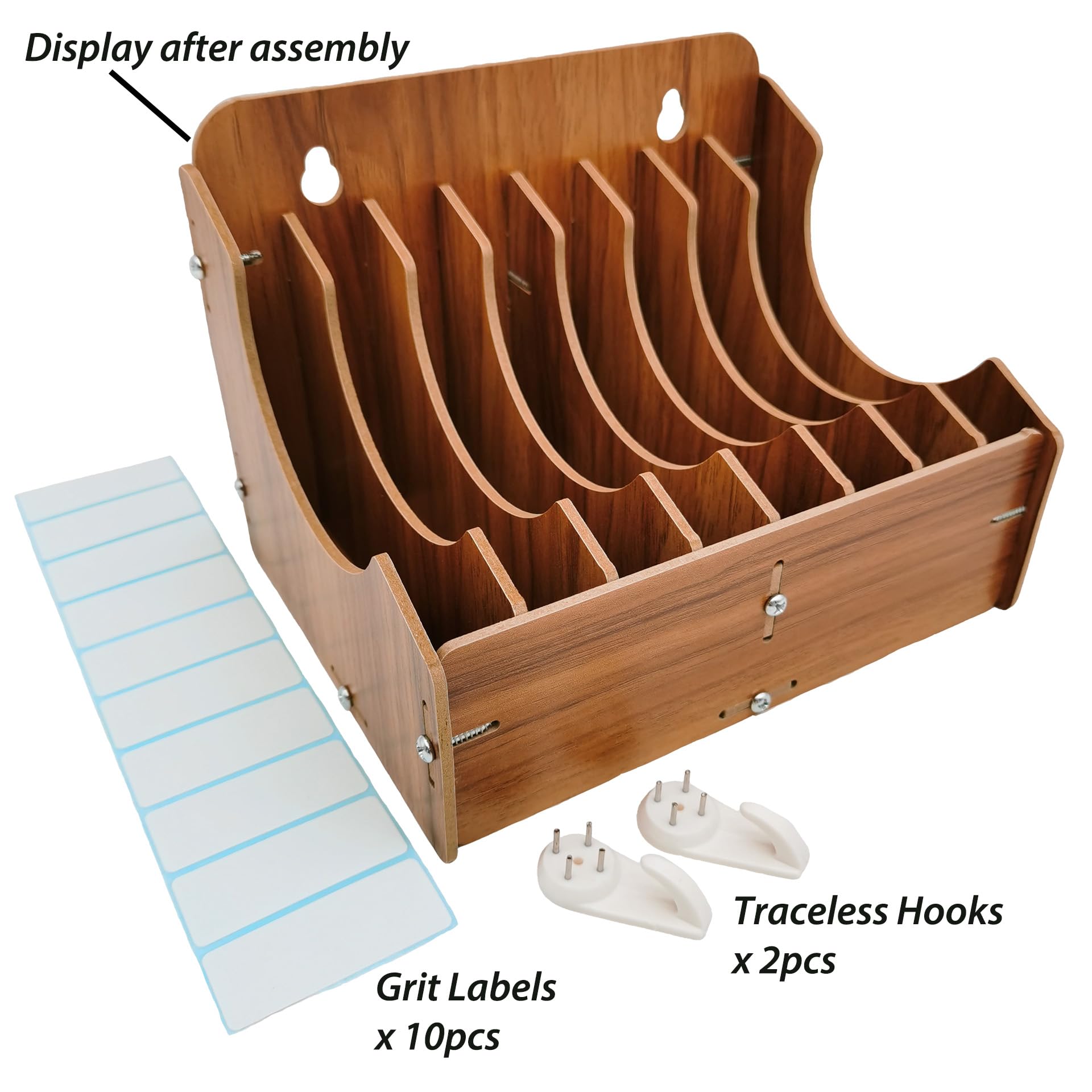 8-Tier Heavy Duty 5 Inch Sandpaper Organizer – Premium Sanding Disc Storage Holder for Woodworking Tools, Workshop & DIY Projects – Compact & Durable Sandpaper Rack (Excluding Sandpaper) – 1 Pack, Brown – Perfect for Garage Organization & Craft Room Storage