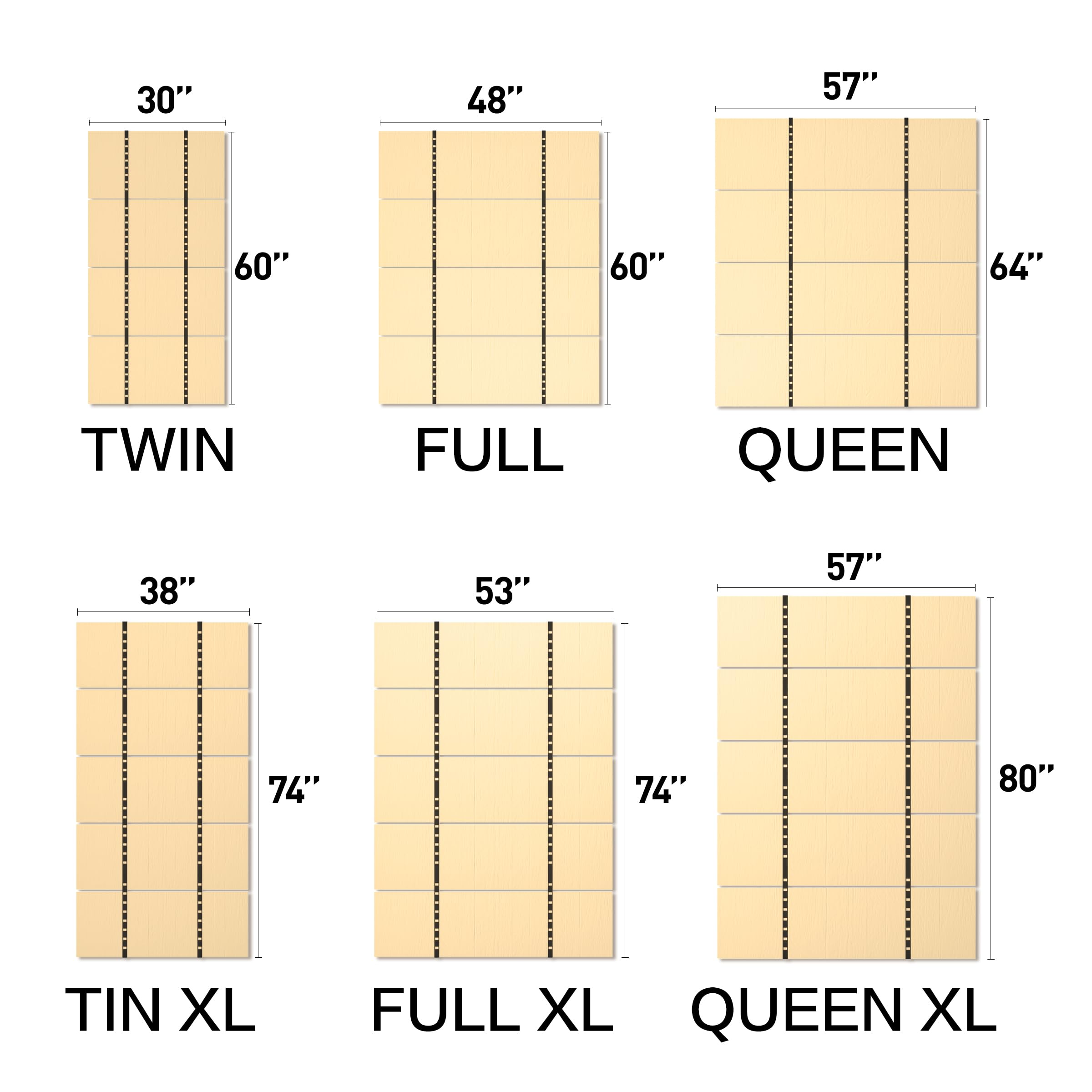 Queen Size Folding Box Spring - Sturdy Bed Support Board for Under Mattress, 74