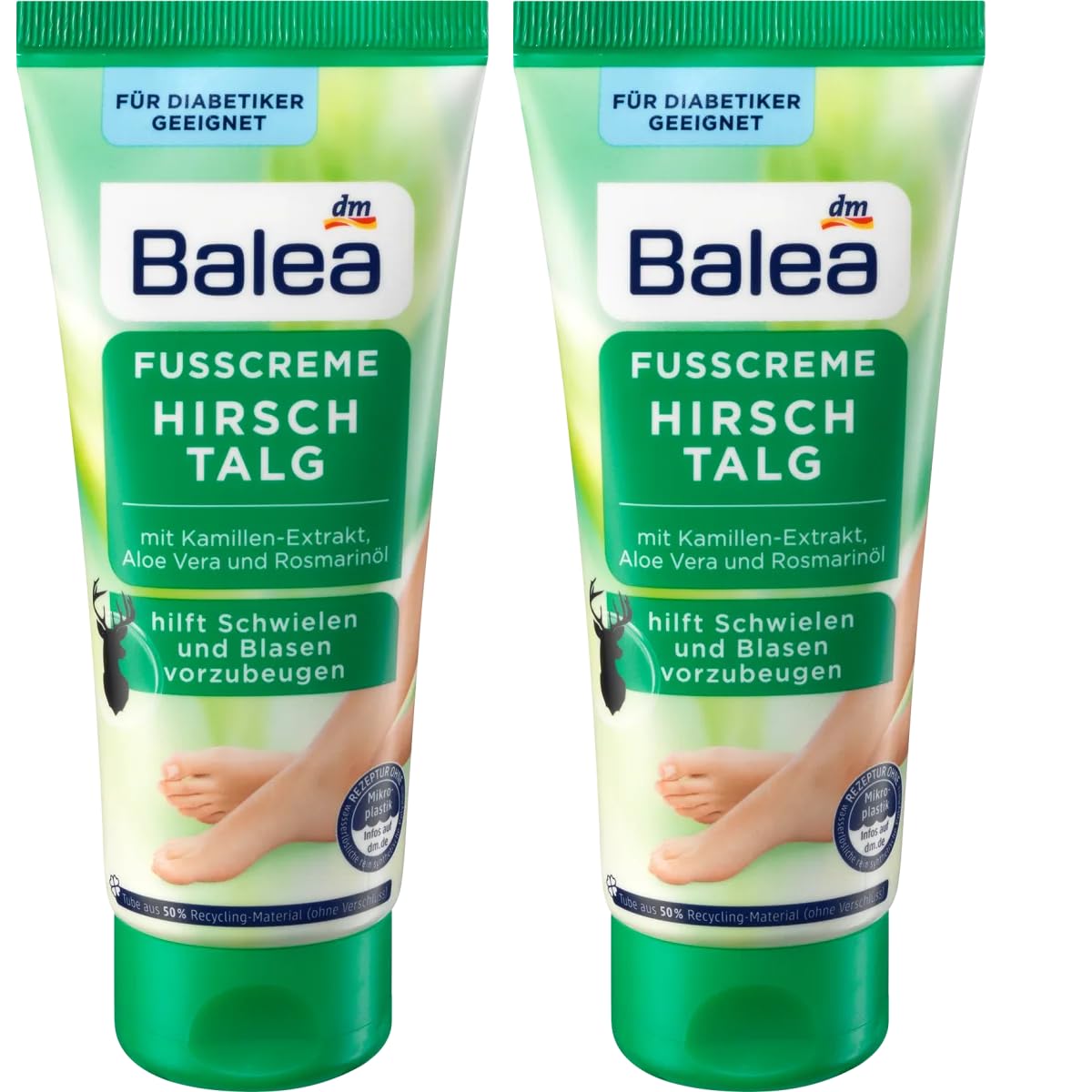 Tea Tree Oil Foot Cream 100ml (Pack of 2) - Moisturizing & Antifungal Foot Care for Dry Cracked Heels - Made in Germany - Perfect for Pedicures, Athletes Foot & Daily Foot Care Routine