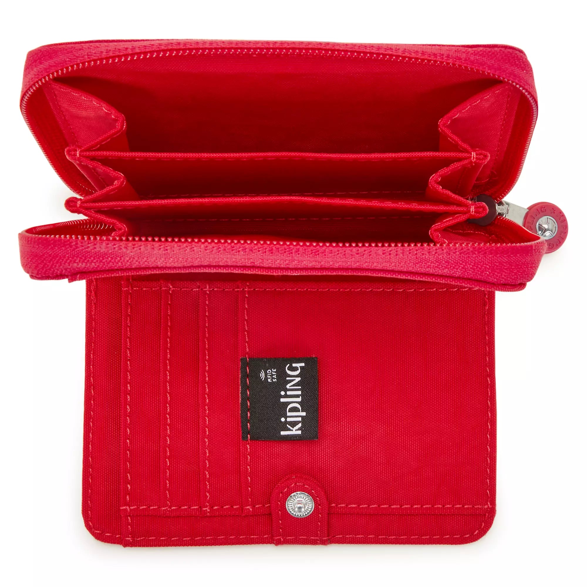Kipling Money Love Small Wallet - Compact RFID Blocking Wallet for Women, Red Rouge - Perfect for Travel, Shopping & Everyday Use