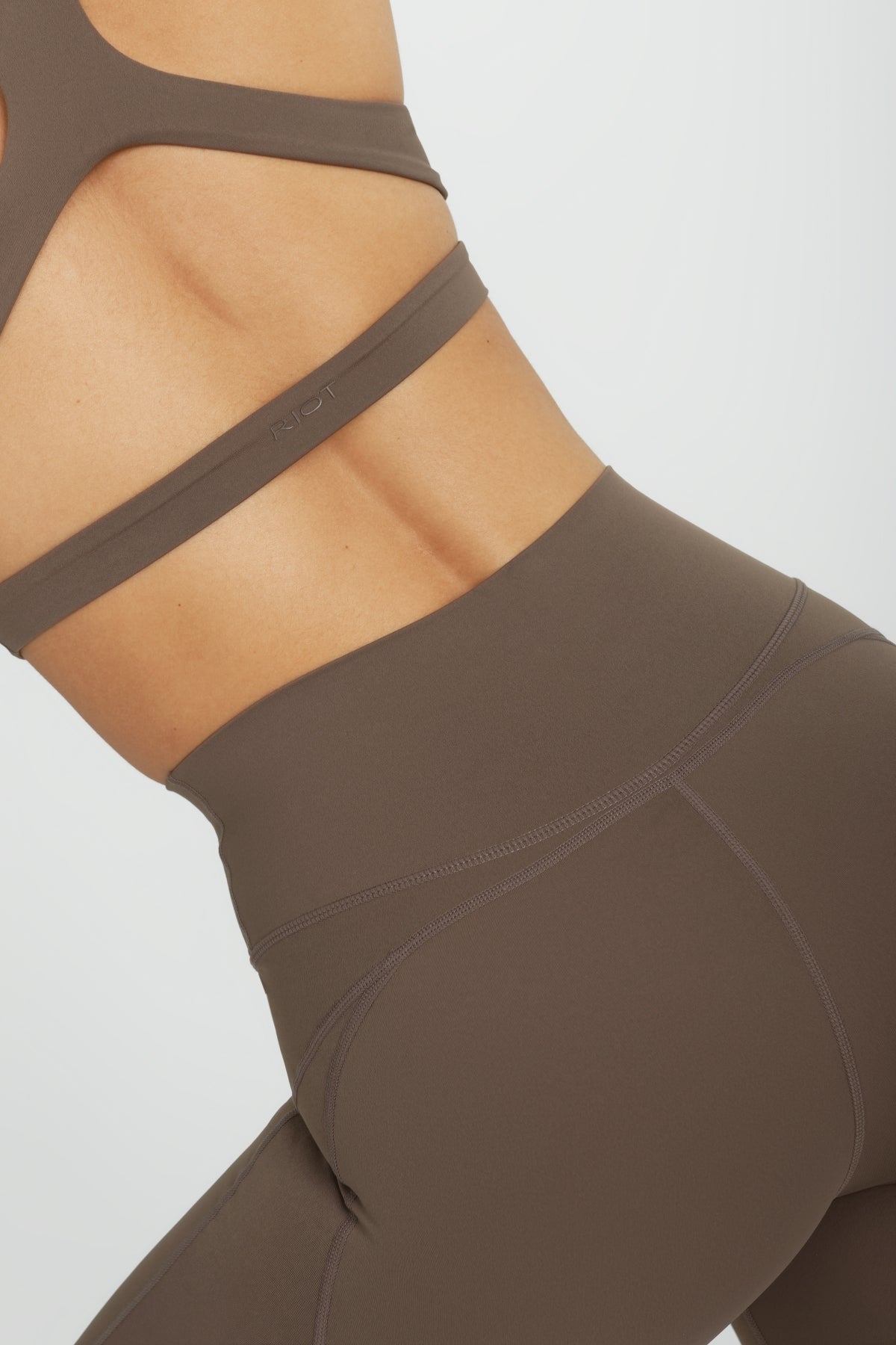 Bronx Cut Out Sports Bra for Women - Breathable Workout Top, Comfortable Yoga Bra in Taupe - Perfect for Gym, Running, and Fitness Training