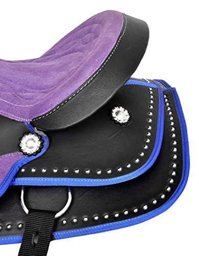 Premium Synthetic Western Saddle SS19 - 14 to 18 Inch Comfortable Horse Saddle with Complete Tack Set | Durable Equestrian Gear for Trail Riding, Training & Ranch Work