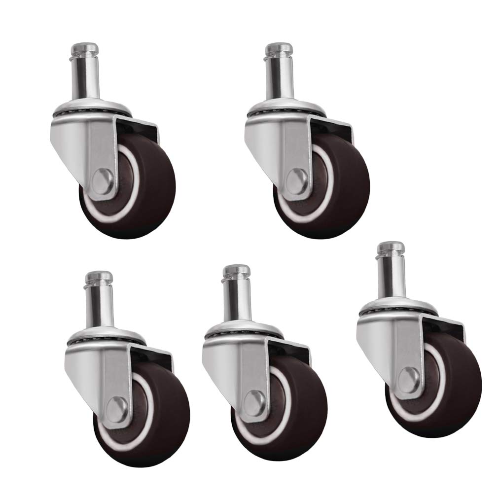 Heavy Duty Rubber Swivel Castor Wheels 1.5 Inch - 5 Pack Furniture Caster Replacement for Sofa, Chair & Furniture - Non-Scratch, Noise-Free Rollers with Circlip Design - Protects Hardwood Floors & Carpets - Perfect for Living Room, Office & Home Furniture Mobility